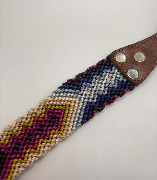 Medium Leash (1m) Hand Embroidered, Genuine Leather