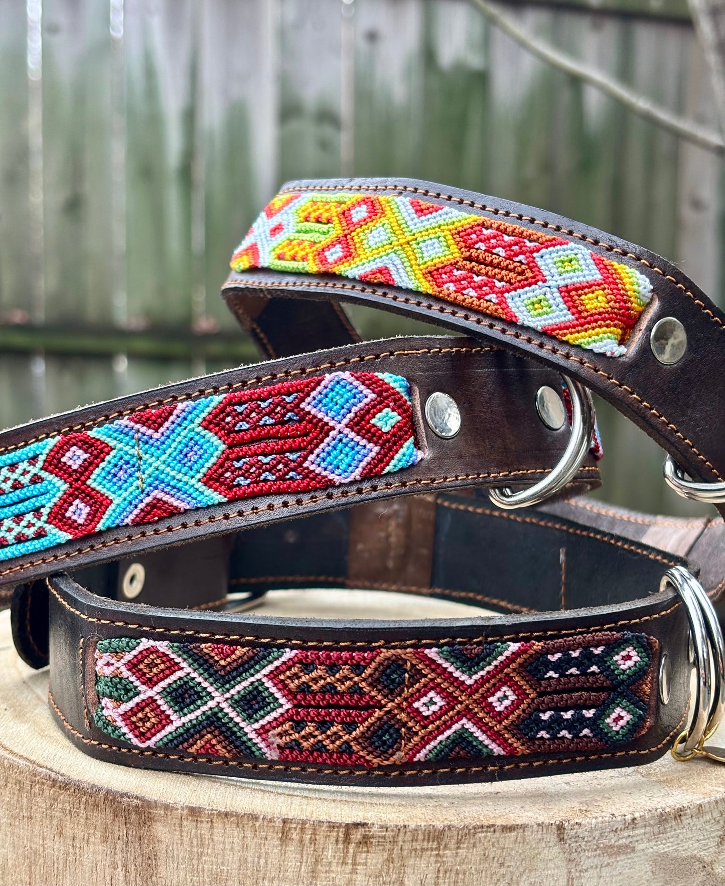 X-Large (60cm) Partial Embroidered Leather Collars