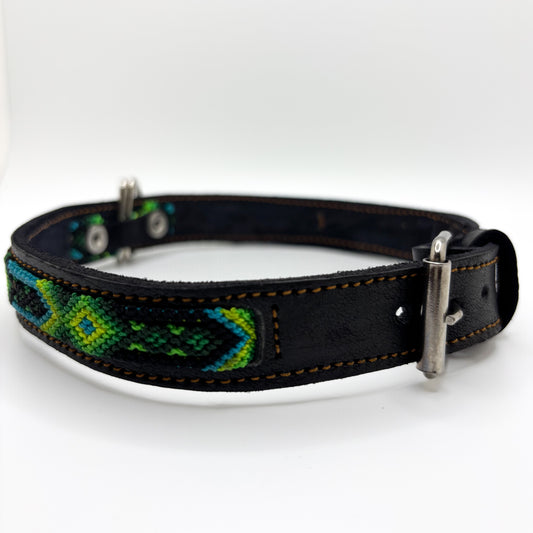 Selva Large 45cm Hand Embroidered Leather Dog Collar