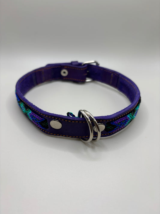 Amor azul Large 45cm Leather Dog Collar