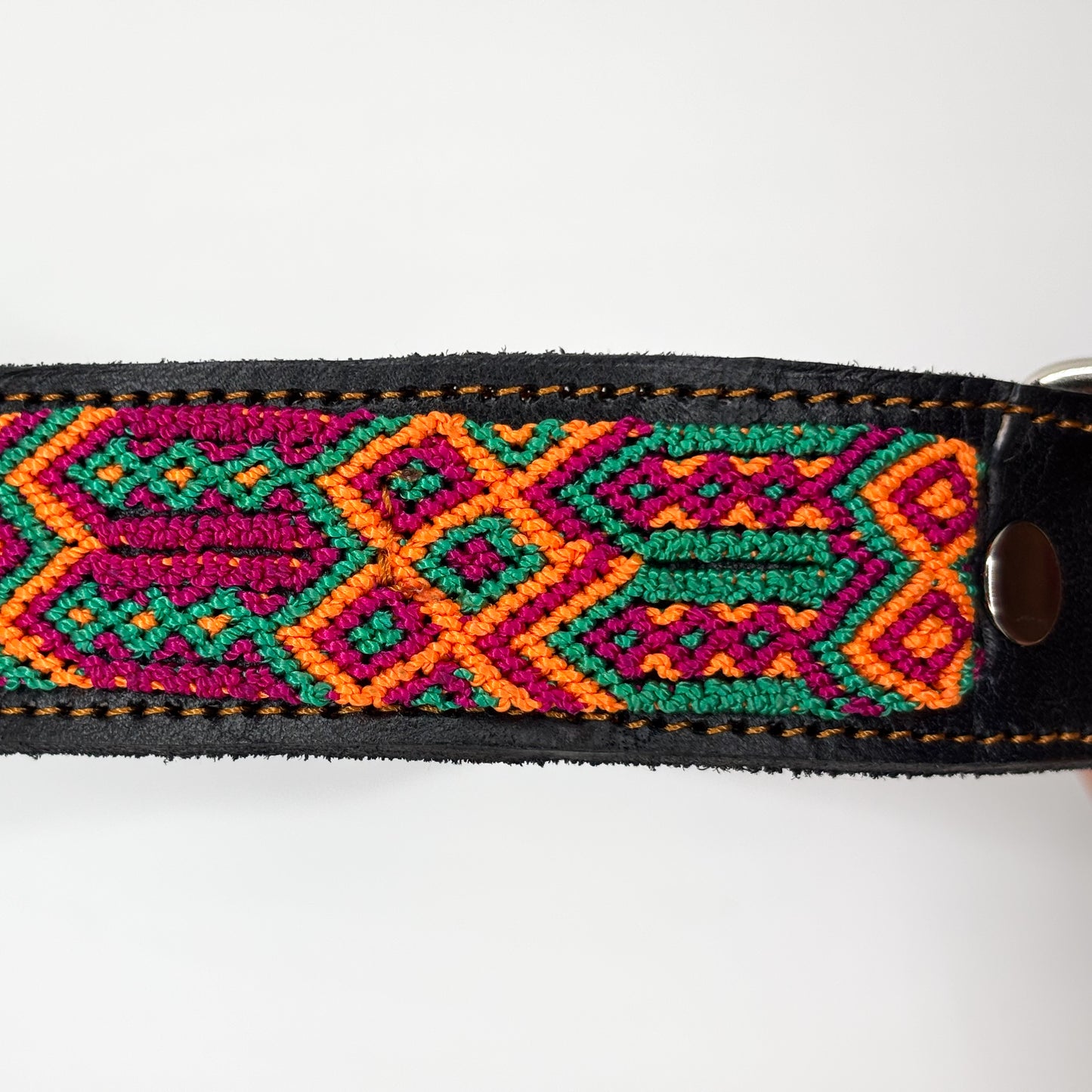 Oasis – XL (55cm) Hand Embroidered Leather Dog Collar