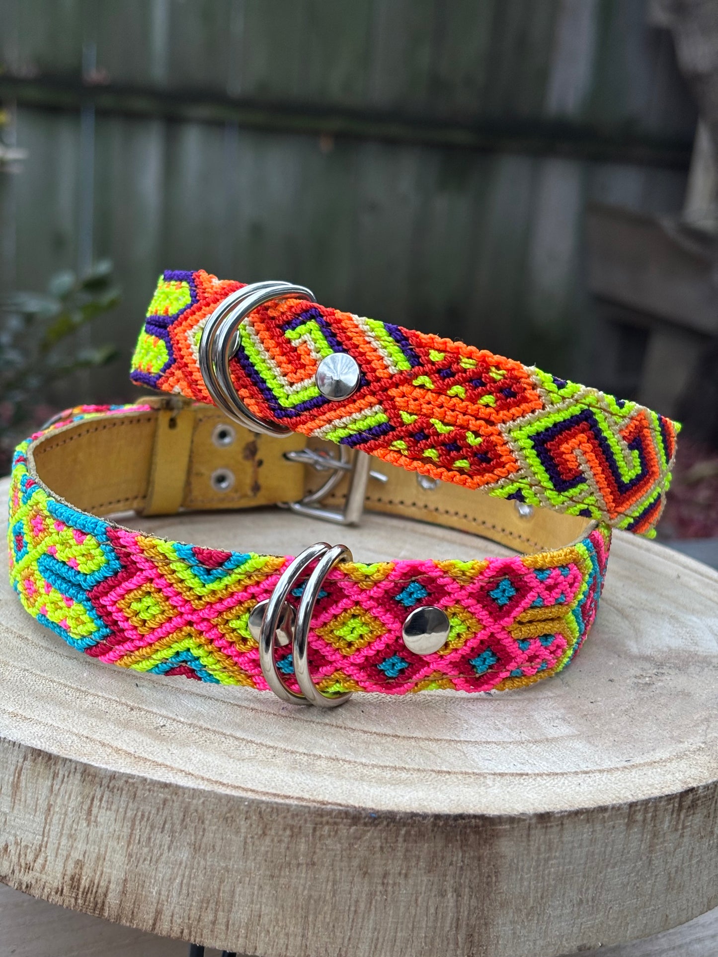 Large (50) Full Embroidered Leather Collars