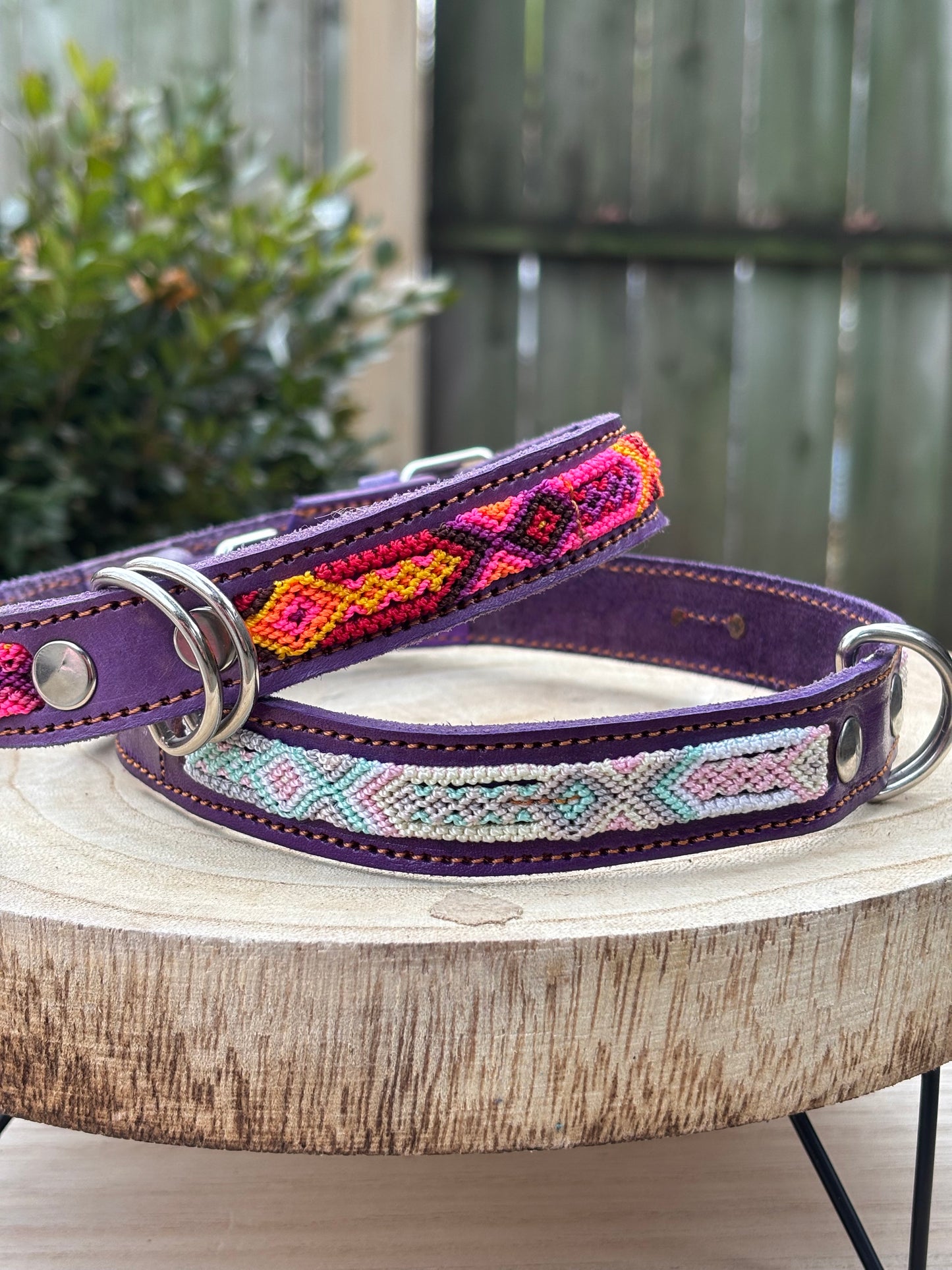 Medium Plus (45cm)Partial Embroidered Leather Collars