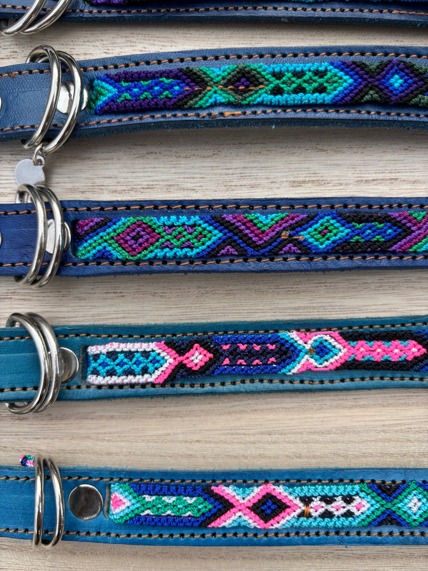 Medium Plus (45cm)Partial Embroidered Leather Collars