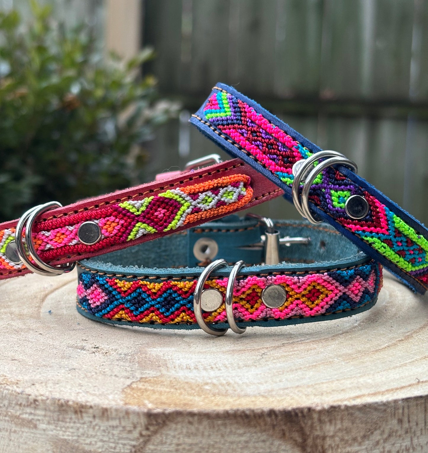 Small Plus (35cm) Partial Embroidered Leather Collars