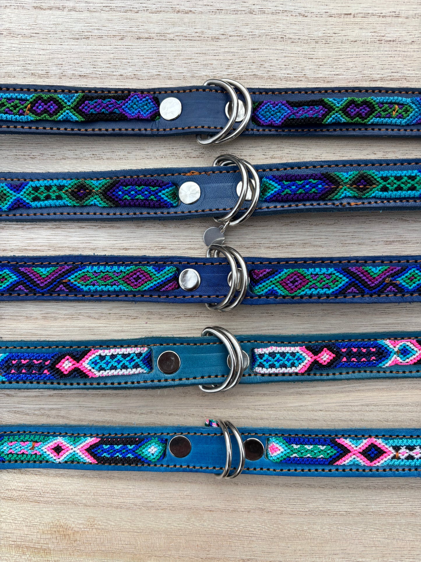 Medium Plus (45cm)Partial Embroidered Leather Collars