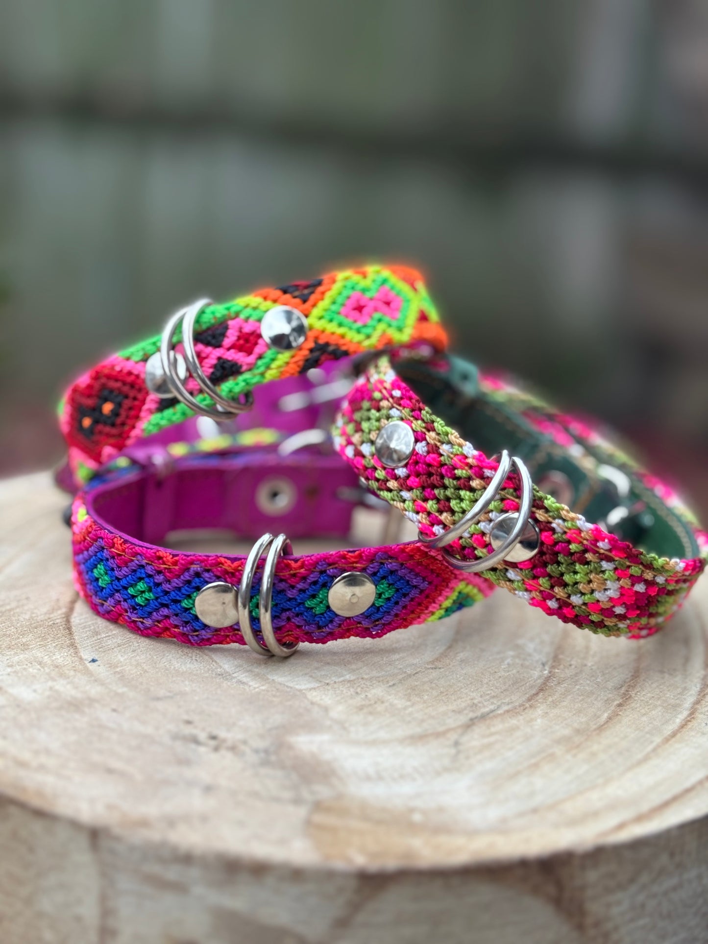 Small Plus (35cm) Full Embroidered Leather Collars