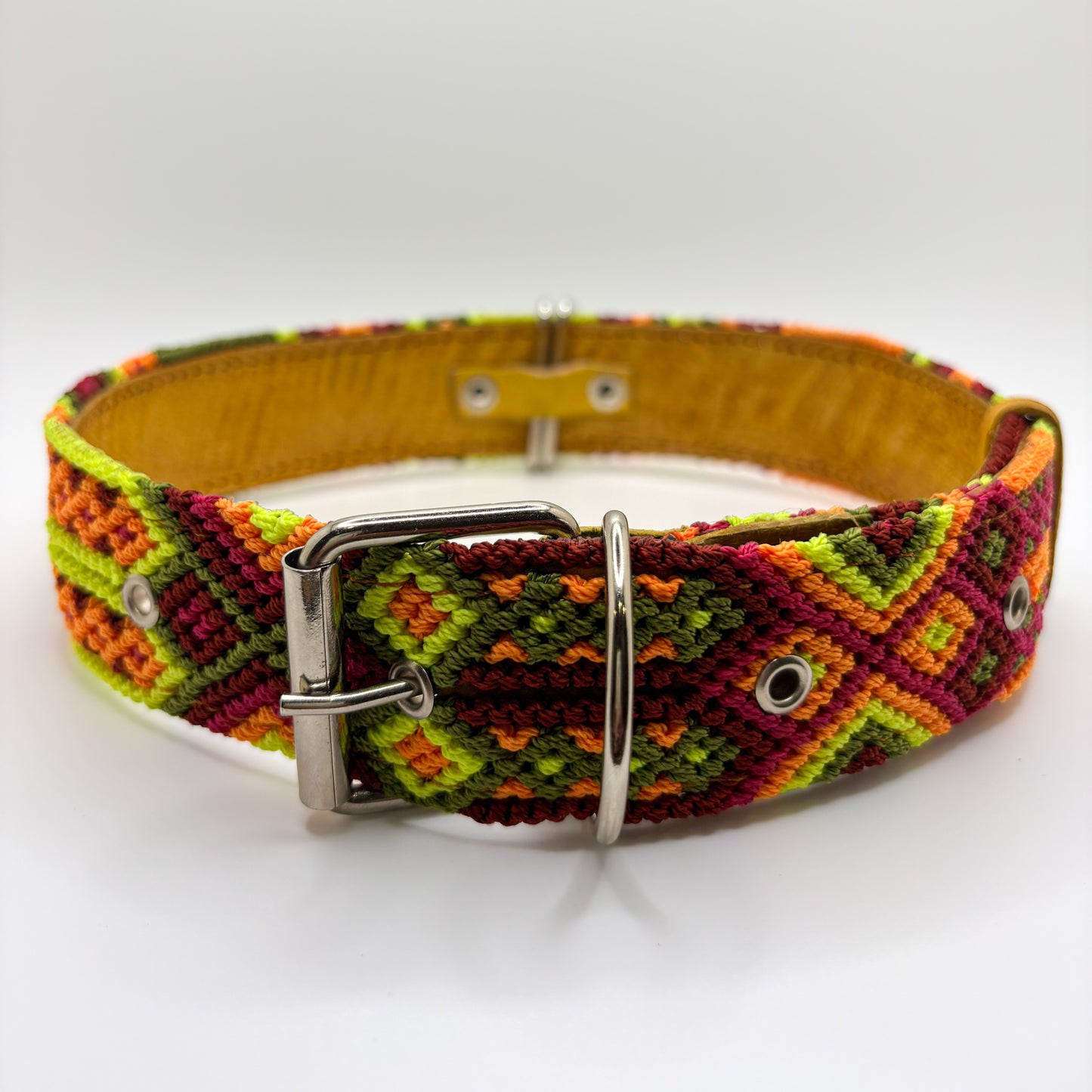 Calor – XXL 60cm -Hand Embroidered Leather Mexican Dog Collar