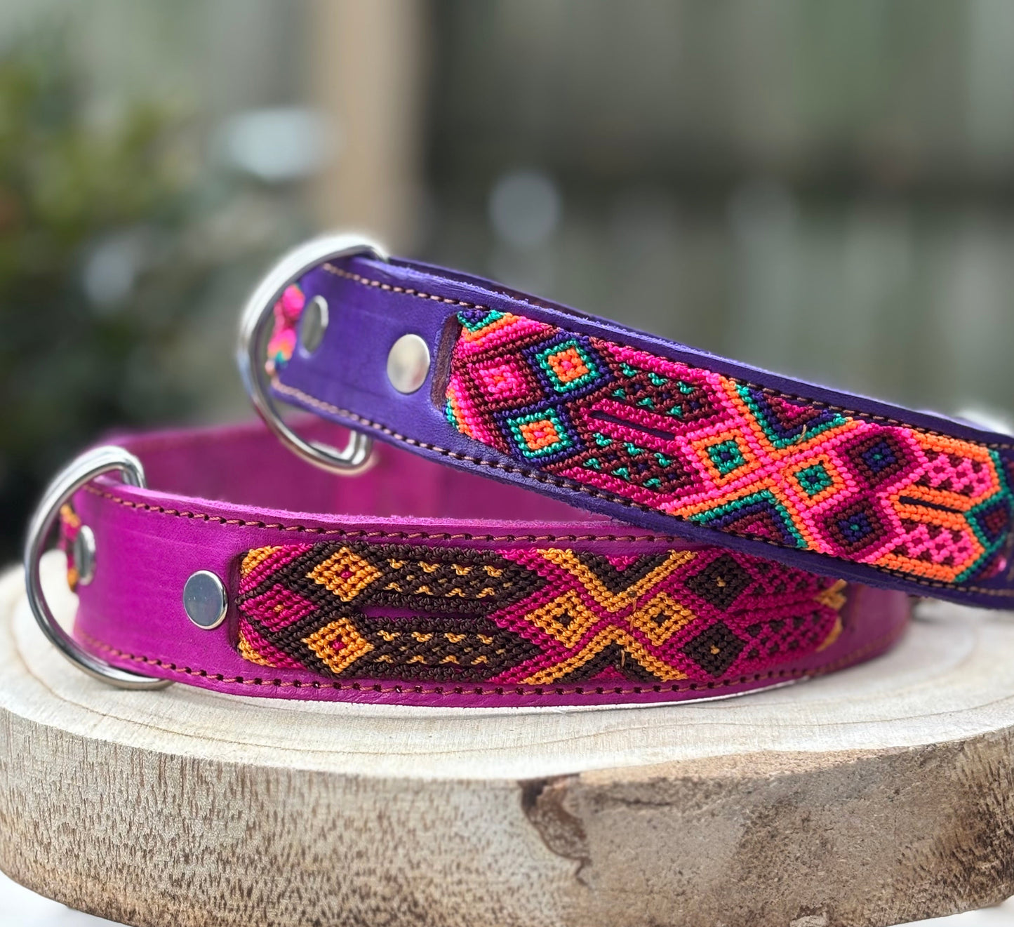 Large Plus (55) Partial Embroidered Leather Collars