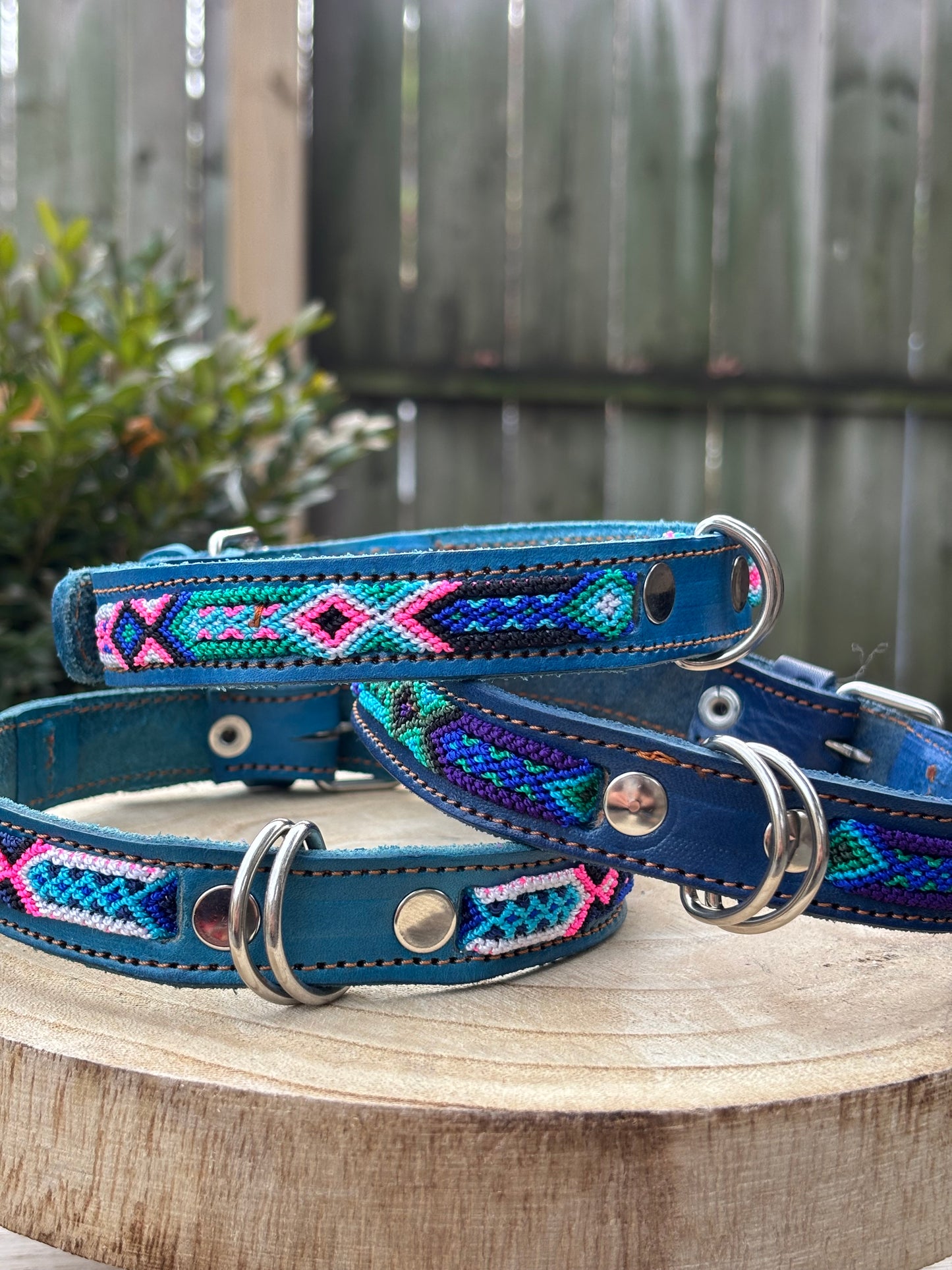 Medium Plus (45cm)Partial Embroidered Leather Collars