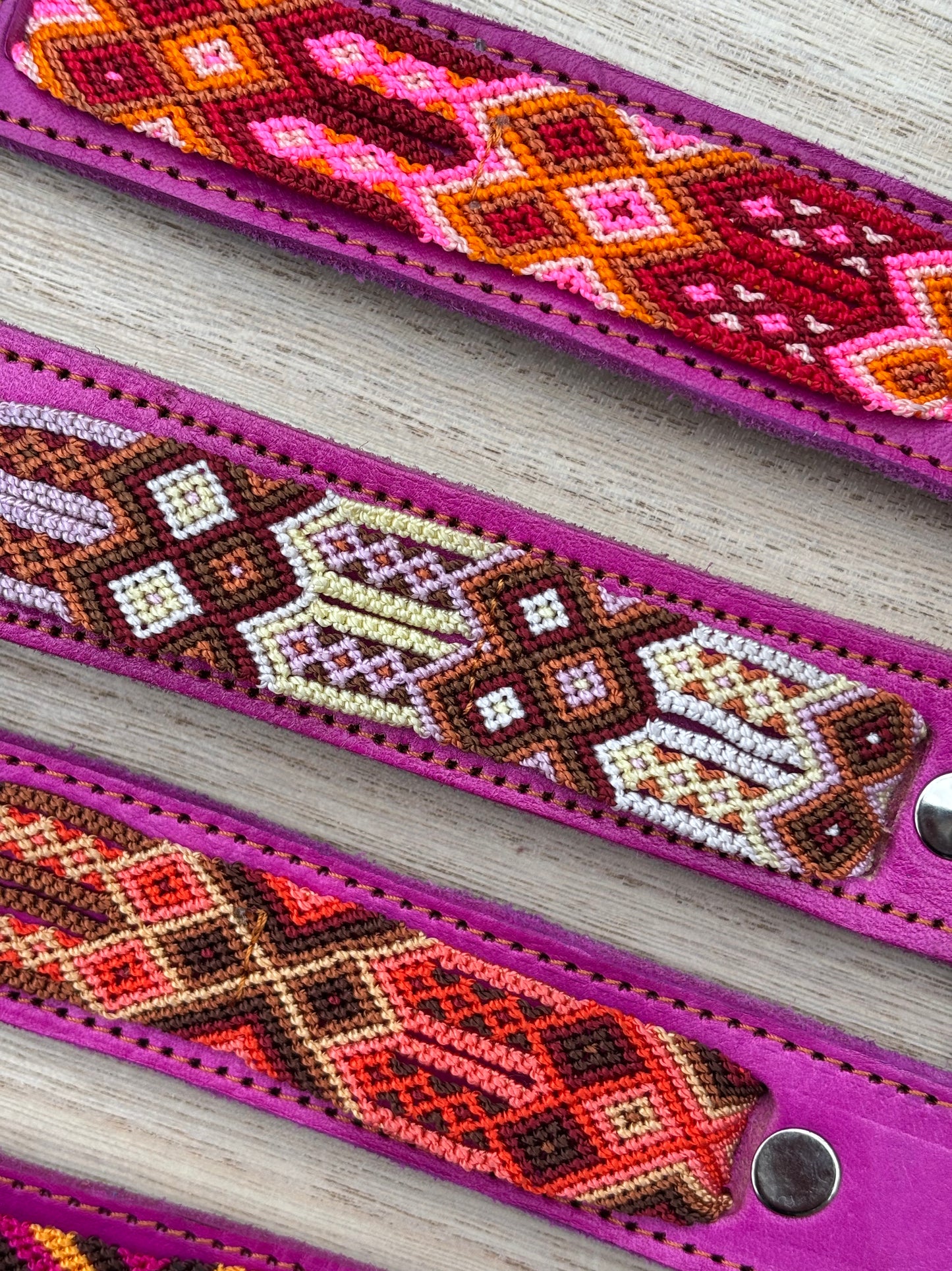 Large Plus (55) Partial Embroidered Leather Collars