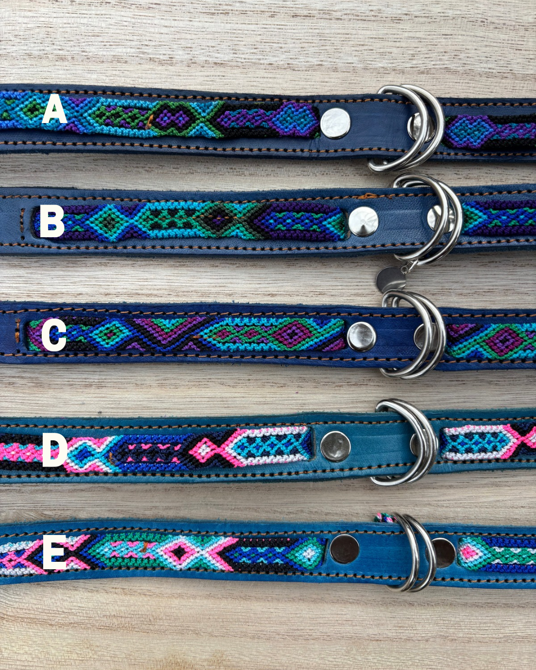 Medium Plus (45cm)Partial Embroidered Leather Collars