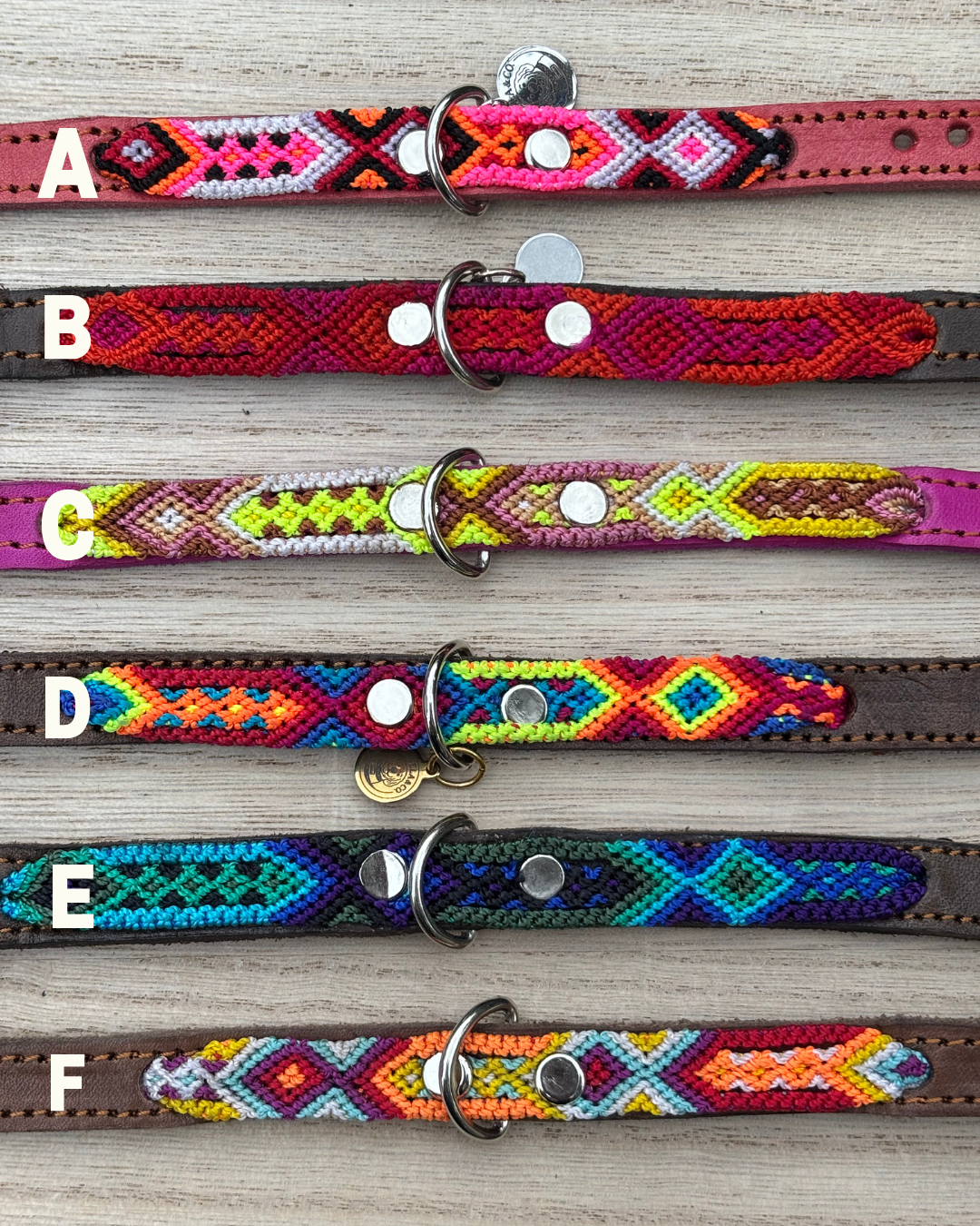 X-Small (25cm) Hand Embroidered Leather Collars