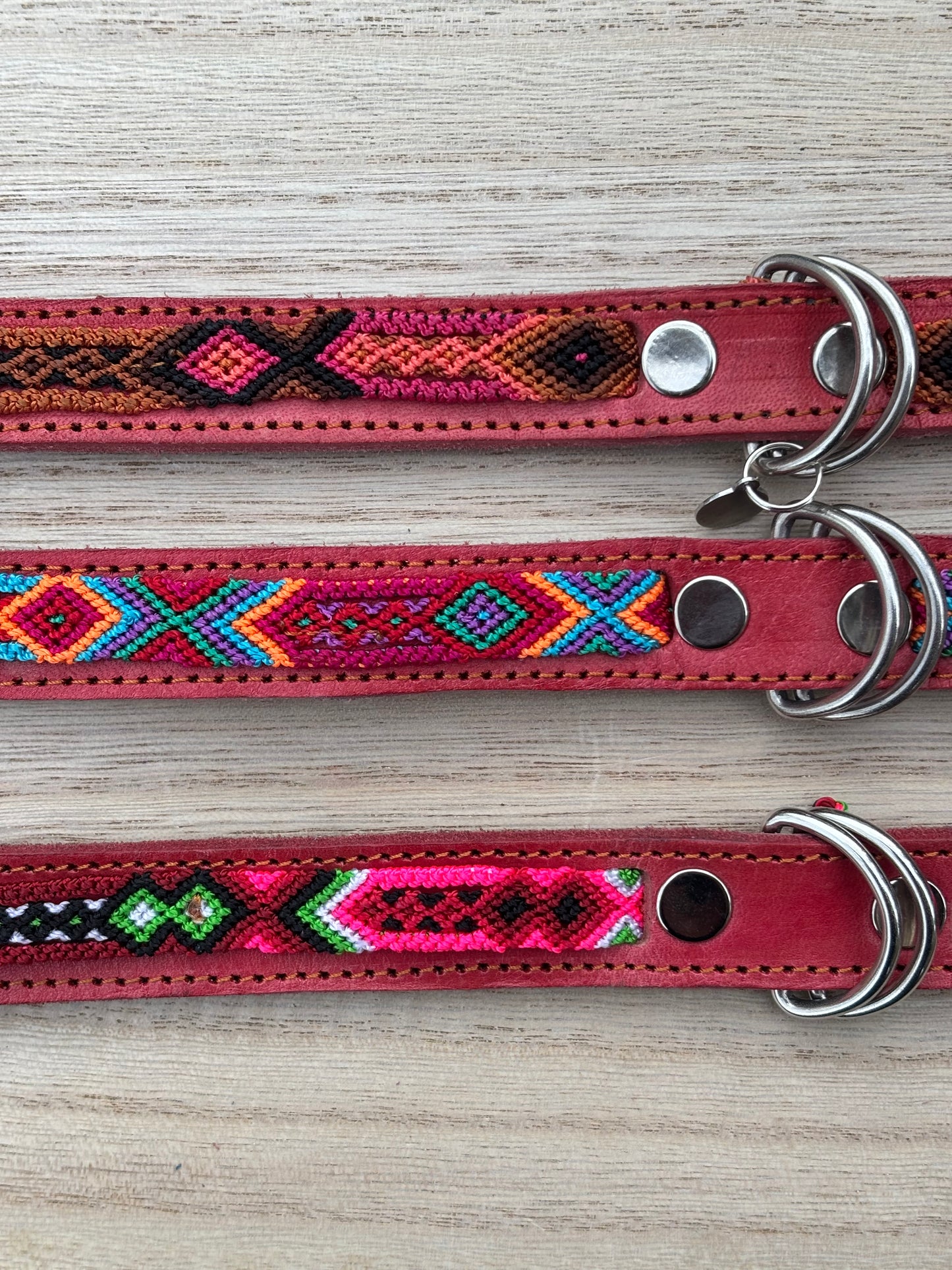 Medium Plus (45cm)Partial Embroidered Leather Collars