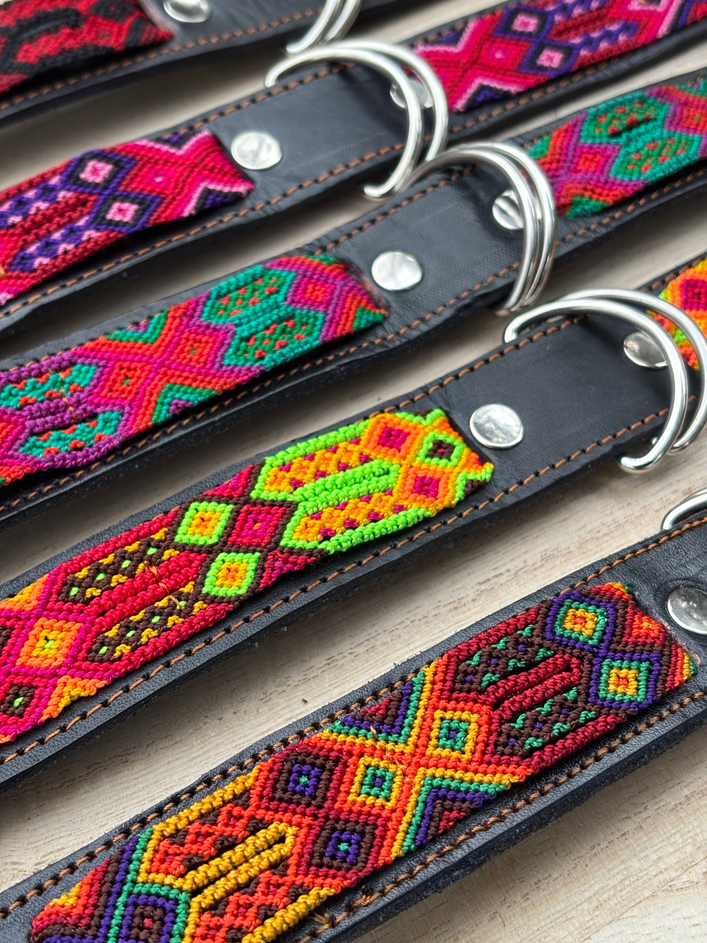 Large Plus (55) Partial Embroidered Leather Collars