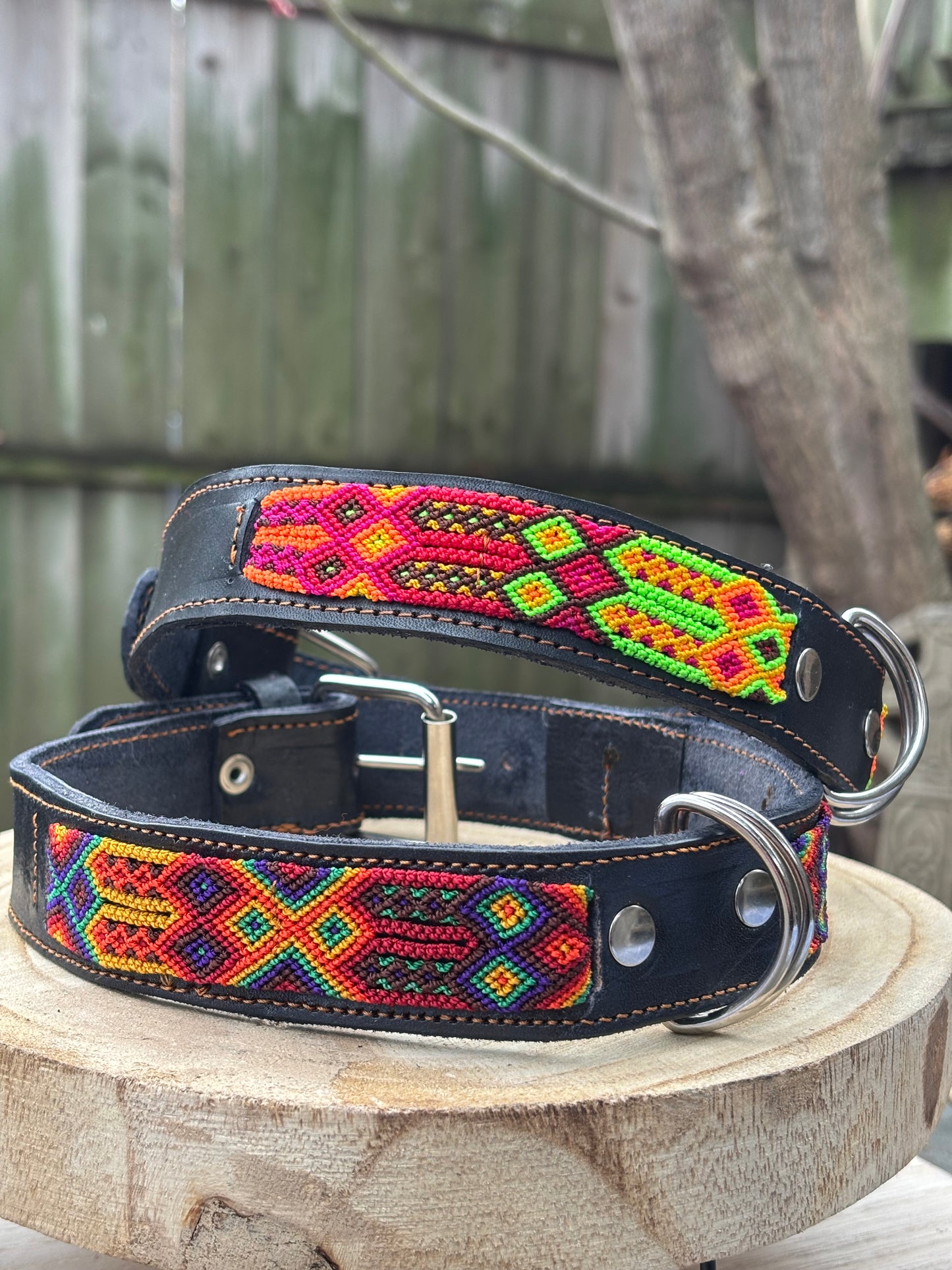 Large Plus (55) Partial Embroidered Leather Collars