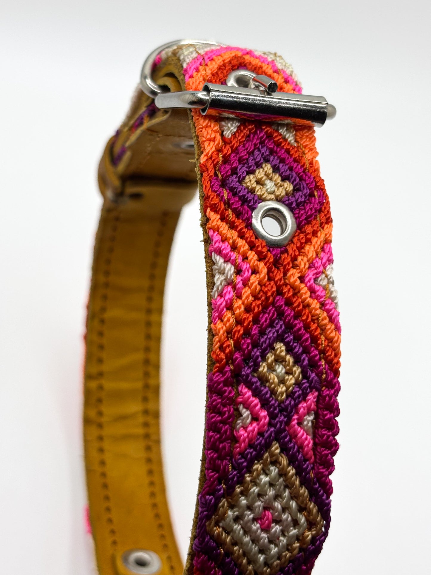 Verano Large 45cm Hand Embroidered Leather Dog Collar