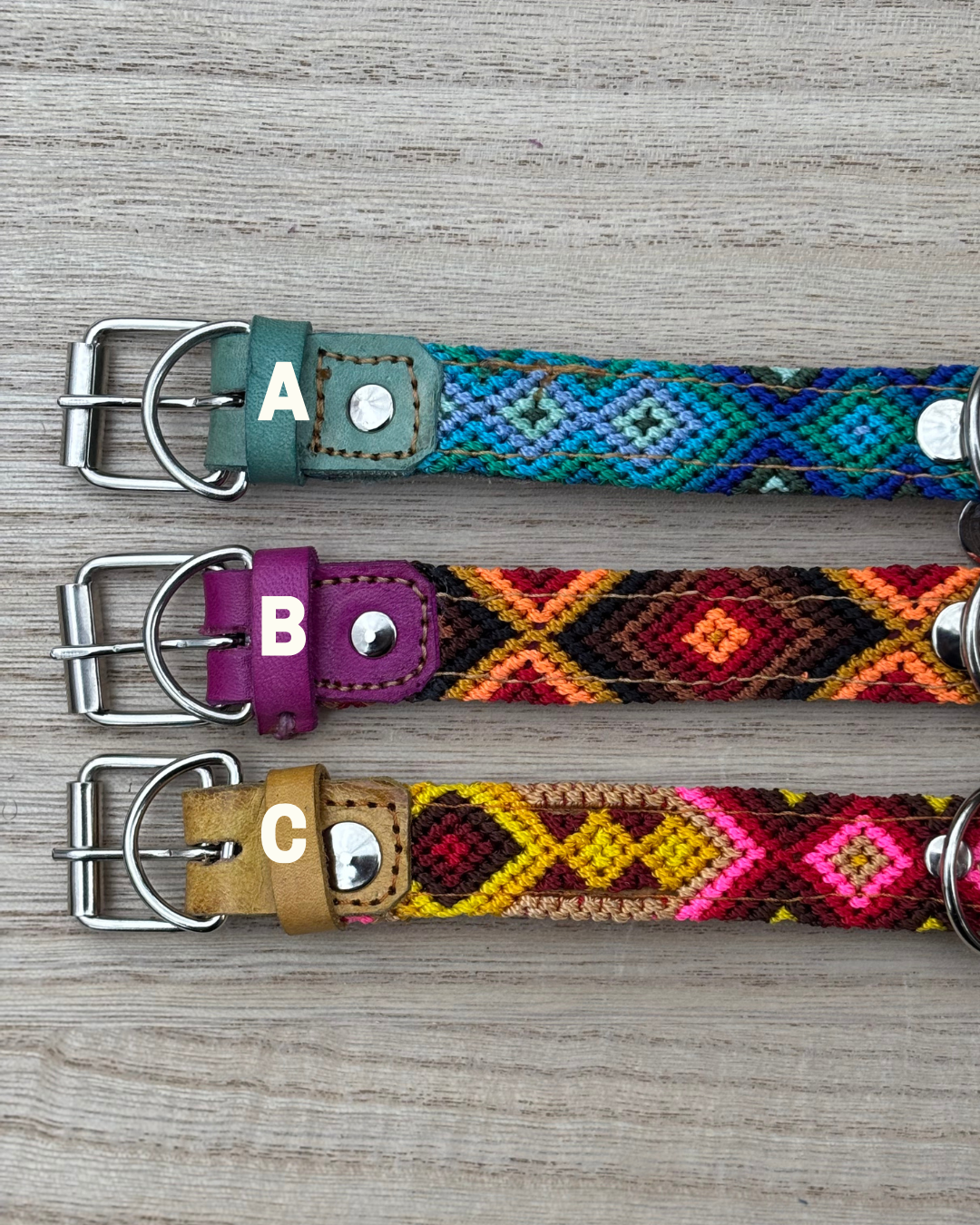 Small(30cm) Full Embroidered Leather Collars
