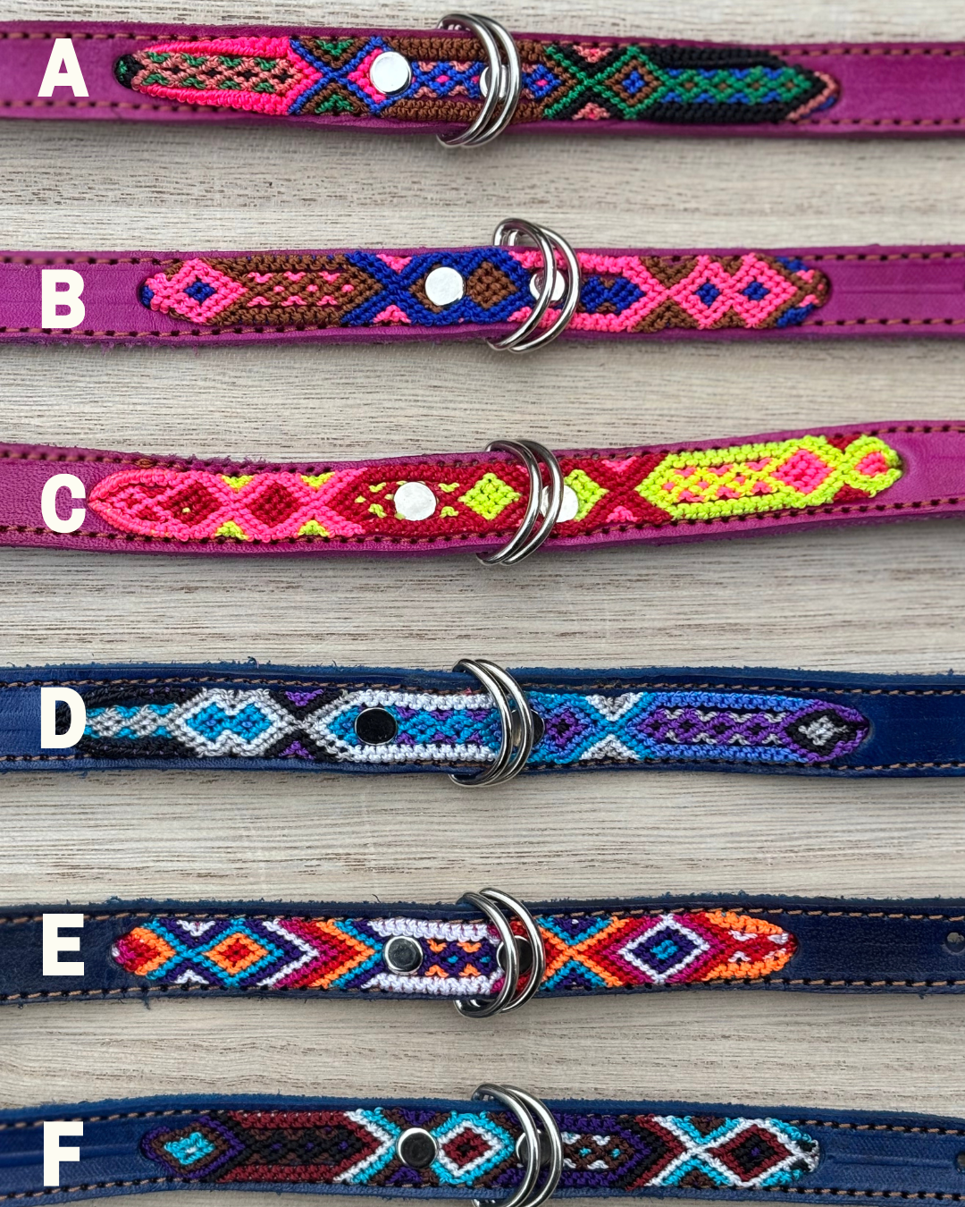 Small (30cm) Partial Embroidered Leather Collars