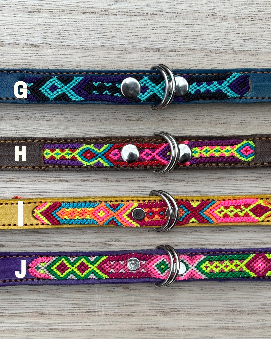 Small (30cm) Partial Embroidered Leather Collars