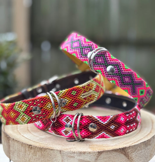 Large Plus (55) Full Embroidered Leather Collars