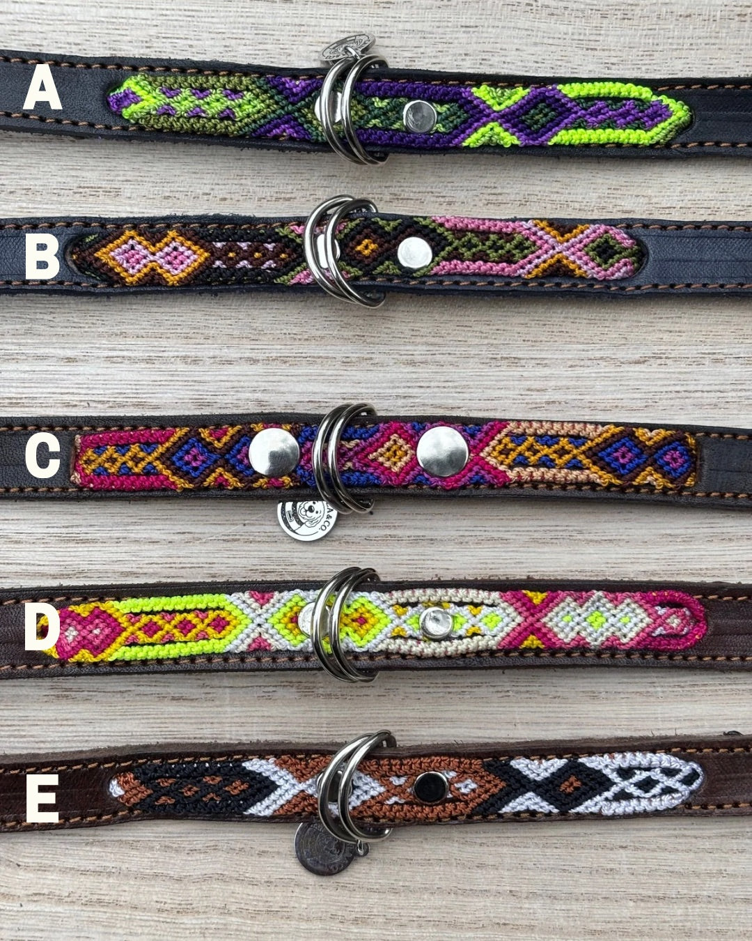 Small Plus (35cm) Partial Embroidered Leather Collars