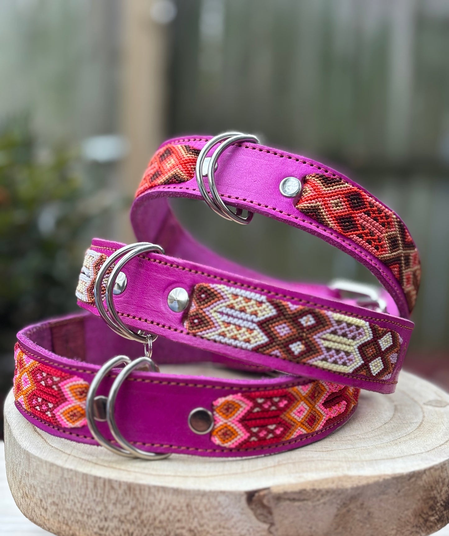 Large Plus (55) Partial Embroidered Leather Collars