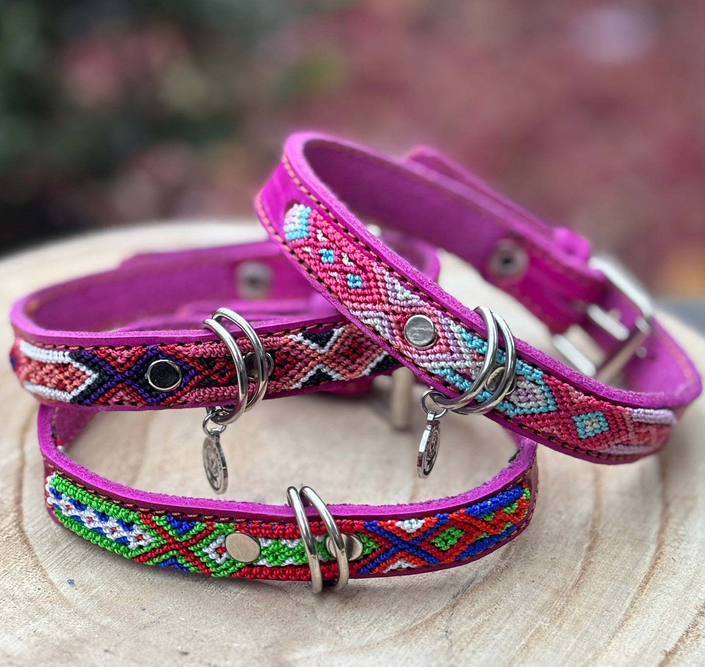 Small Plus (35cm) Partial Embroidered Leather Collars