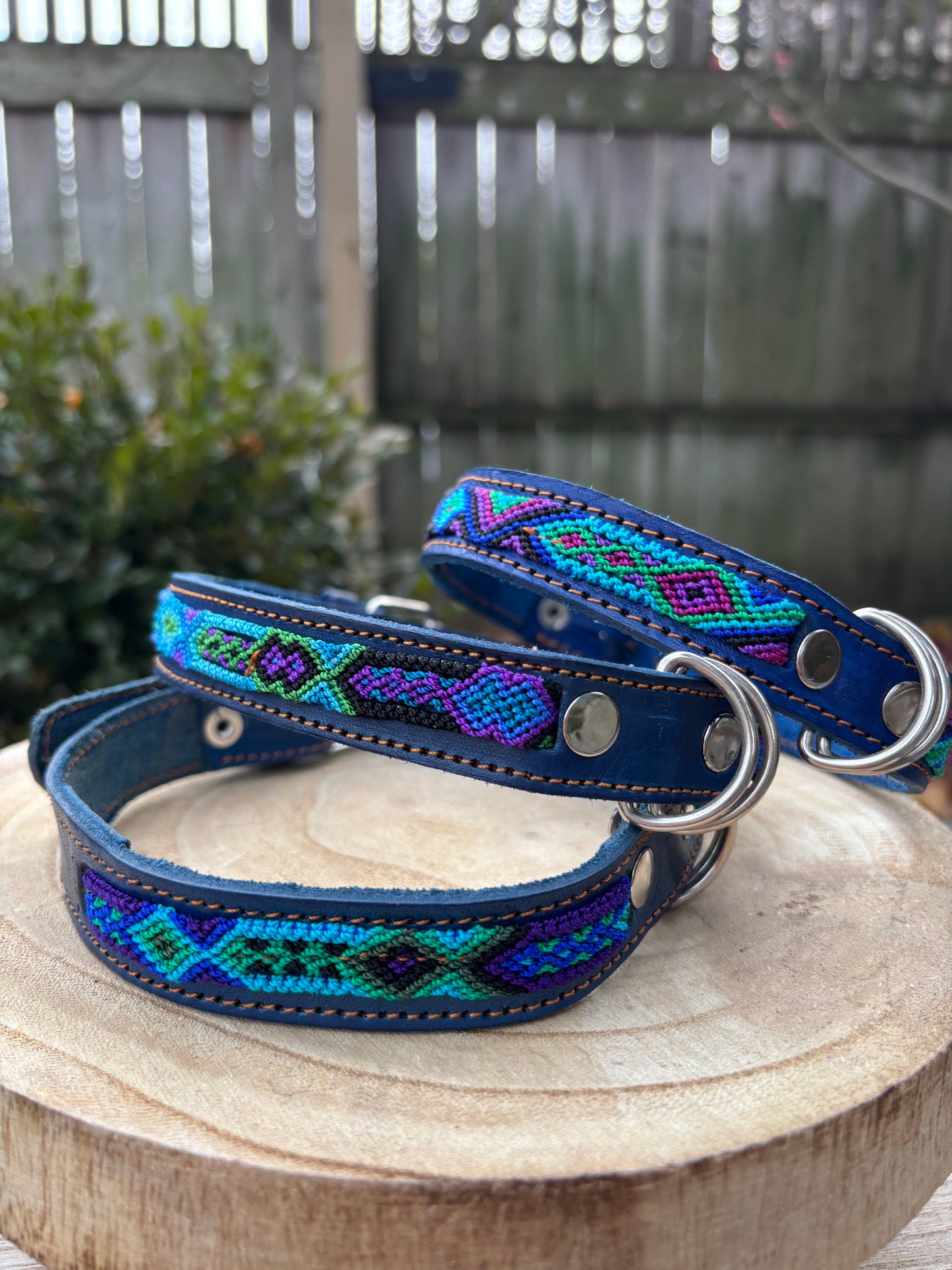 Medium Plus (45cm)Partial Embroidered Leather Collars