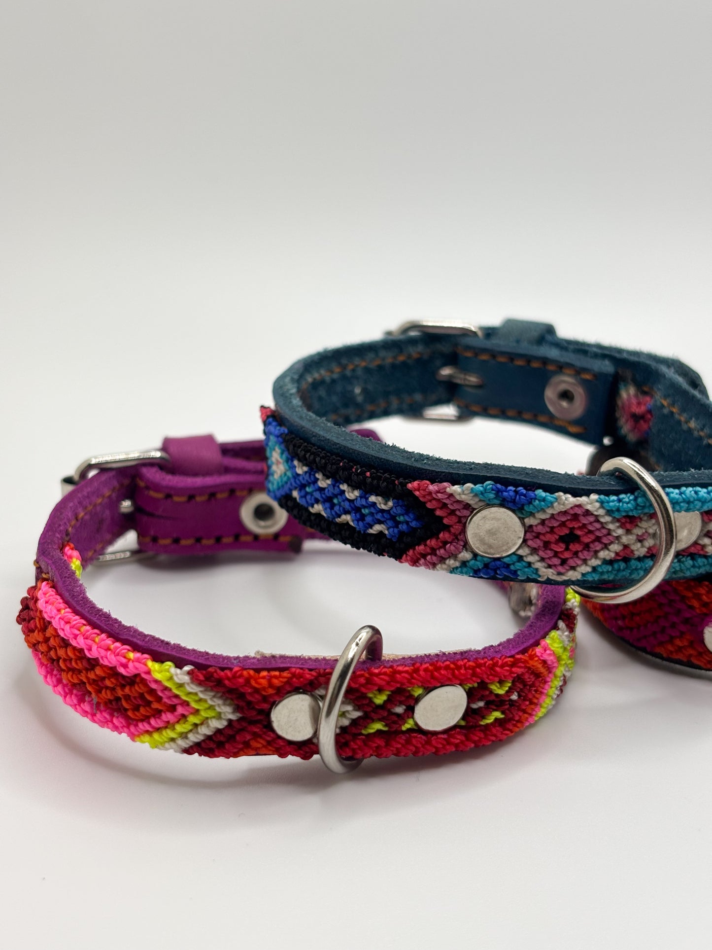 X-Small (25cm) Hand Embroidered Leather Dog Collars