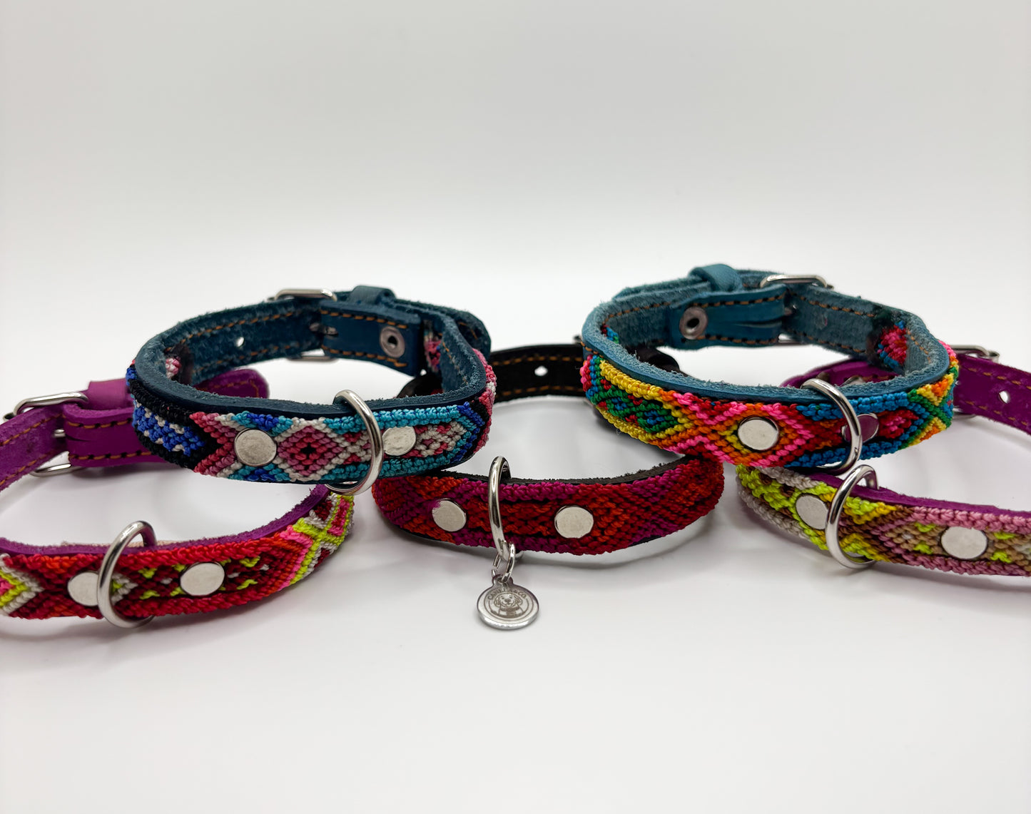 X-Small (25cm) Hand Embroidered Leather Dog Collars