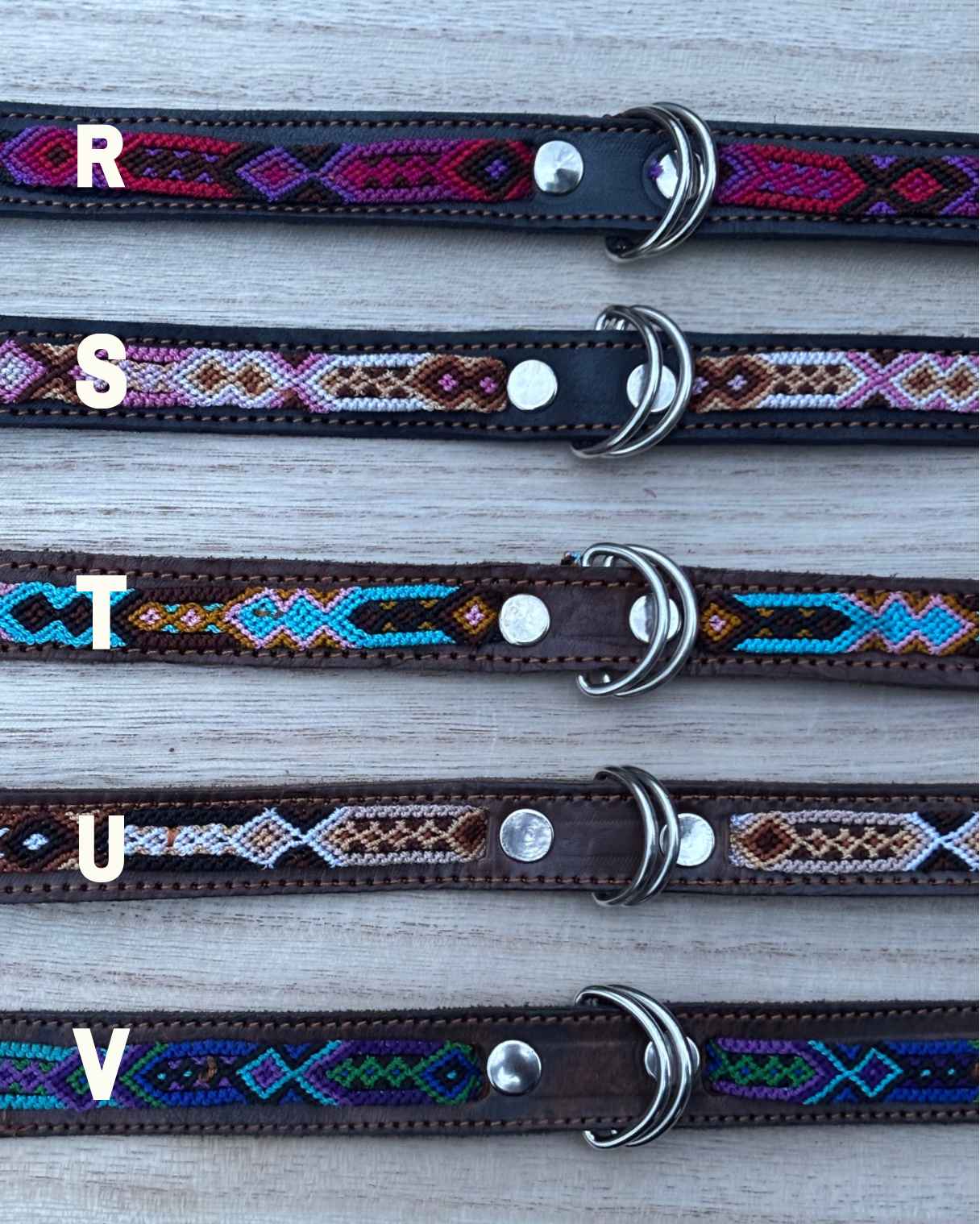 Medium (40cm) Partial Embroidered Leather Collars