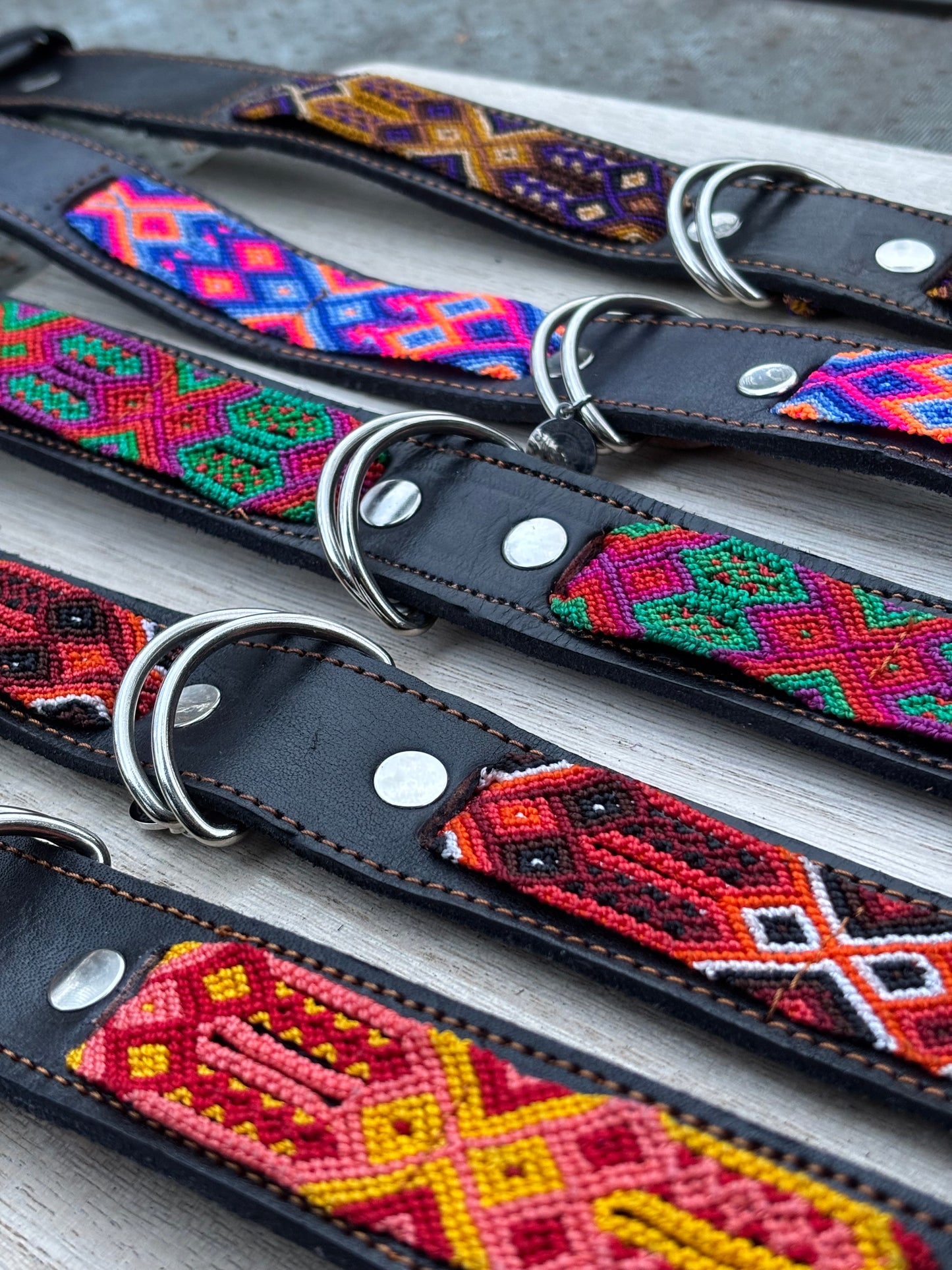 Large (50) Partial Embroidered Leather Collars