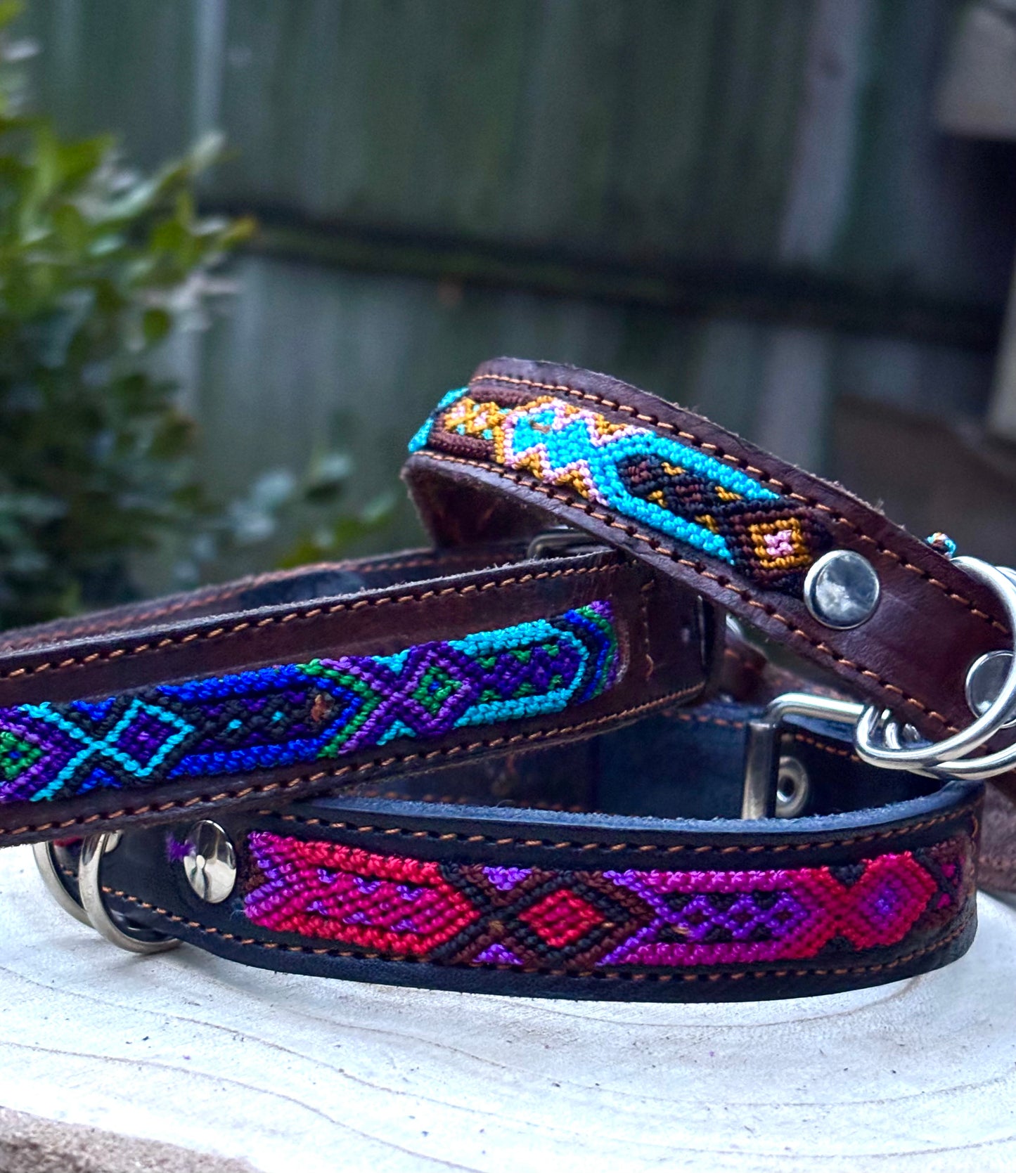 Medium (40cm) Partial Embroidered Leather Collars