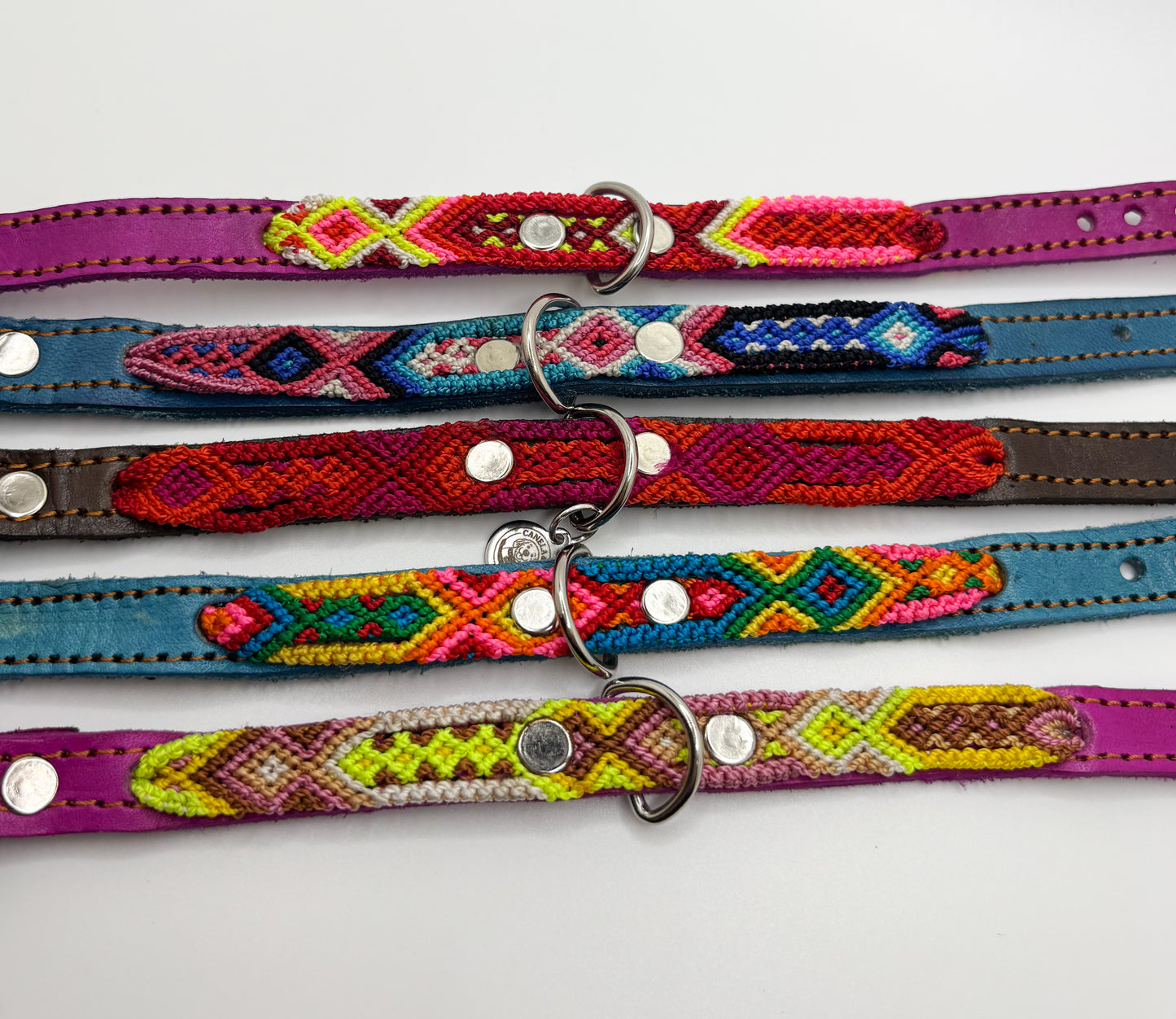 X-Small (25cm) Hand Embroidered Leather Dog Collars