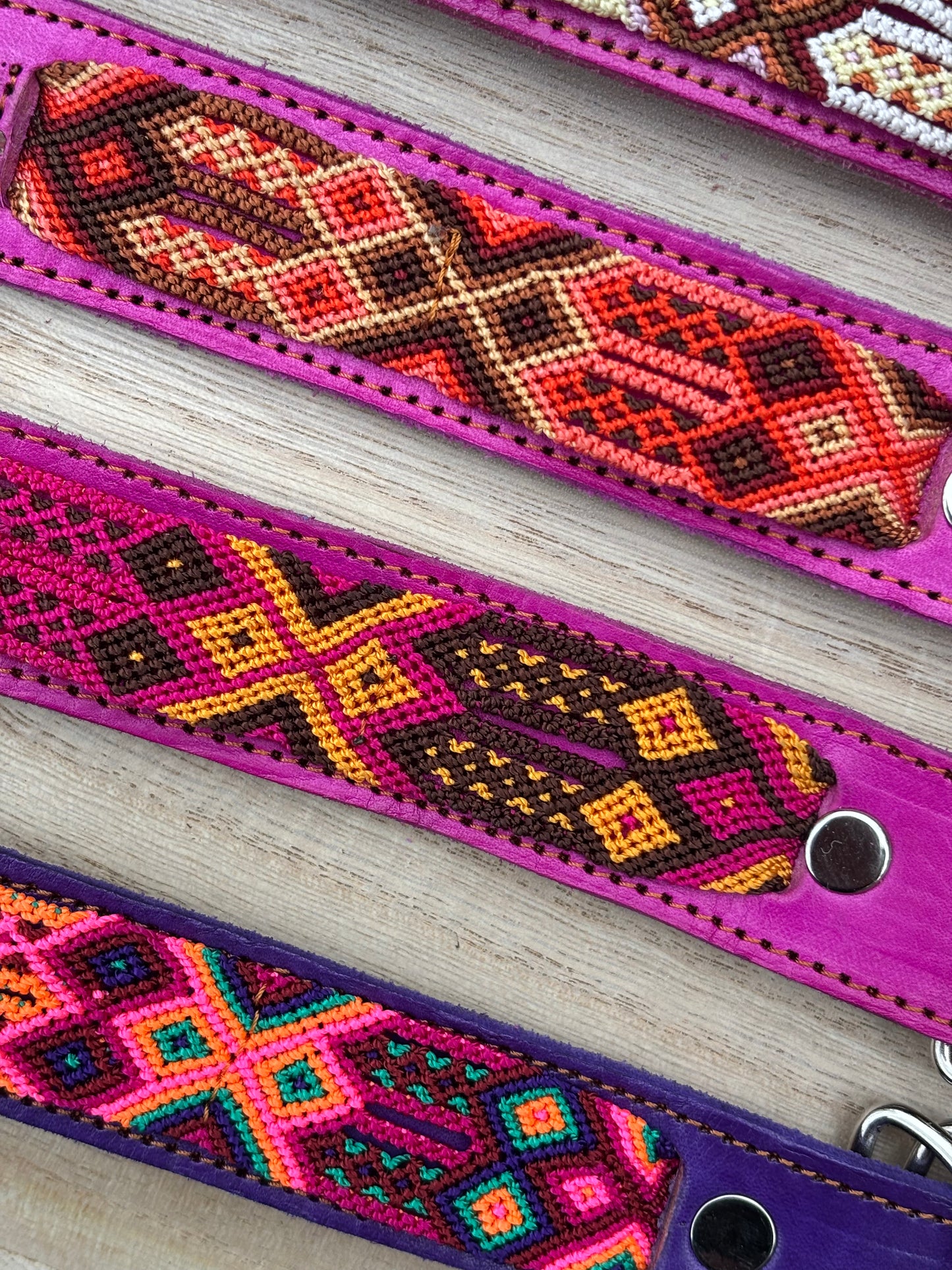 Large Plus (55) Partial Embroidered Leather Collars