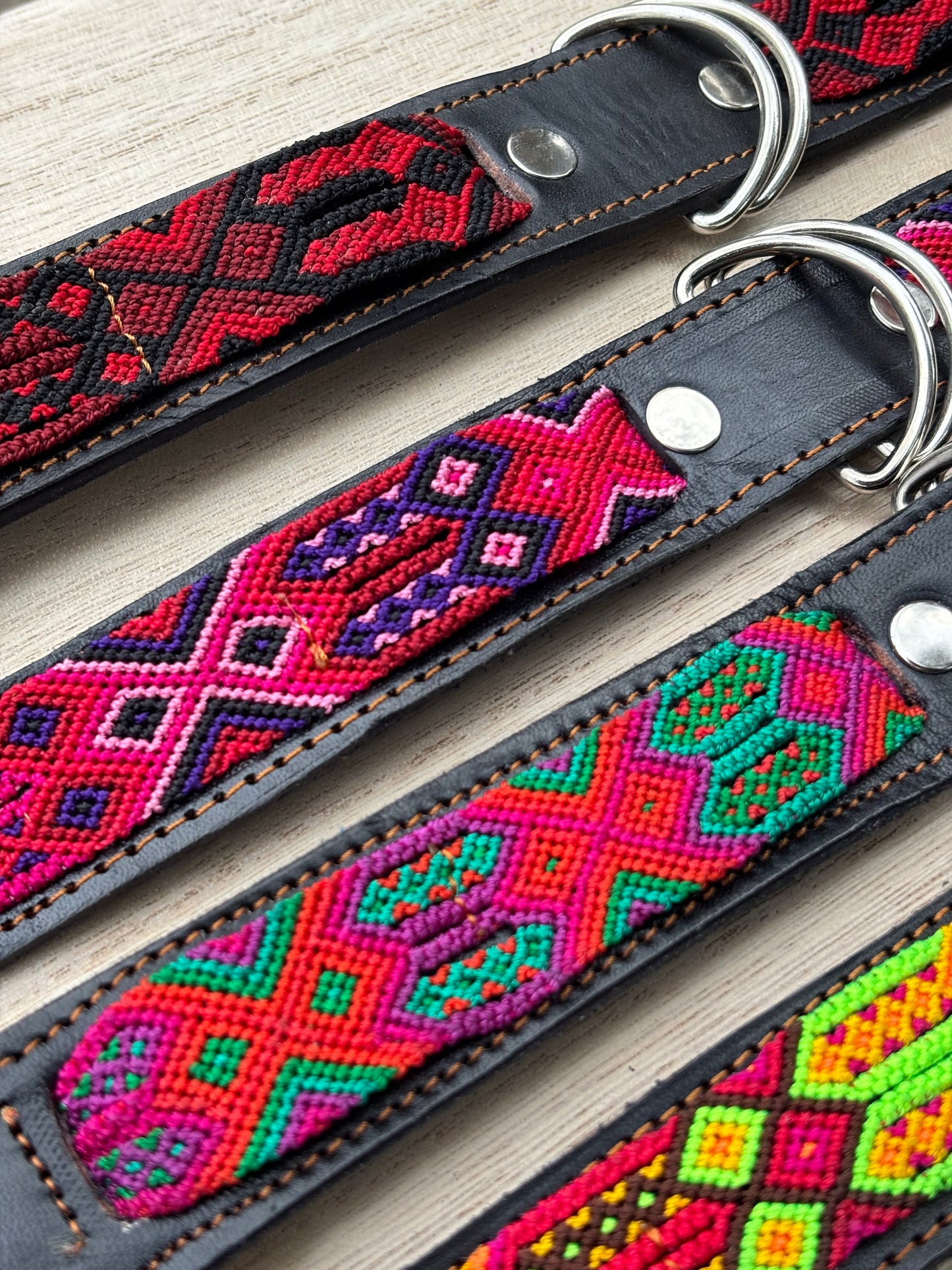 Large Plus (55) Partial Embroidered Leather Collars