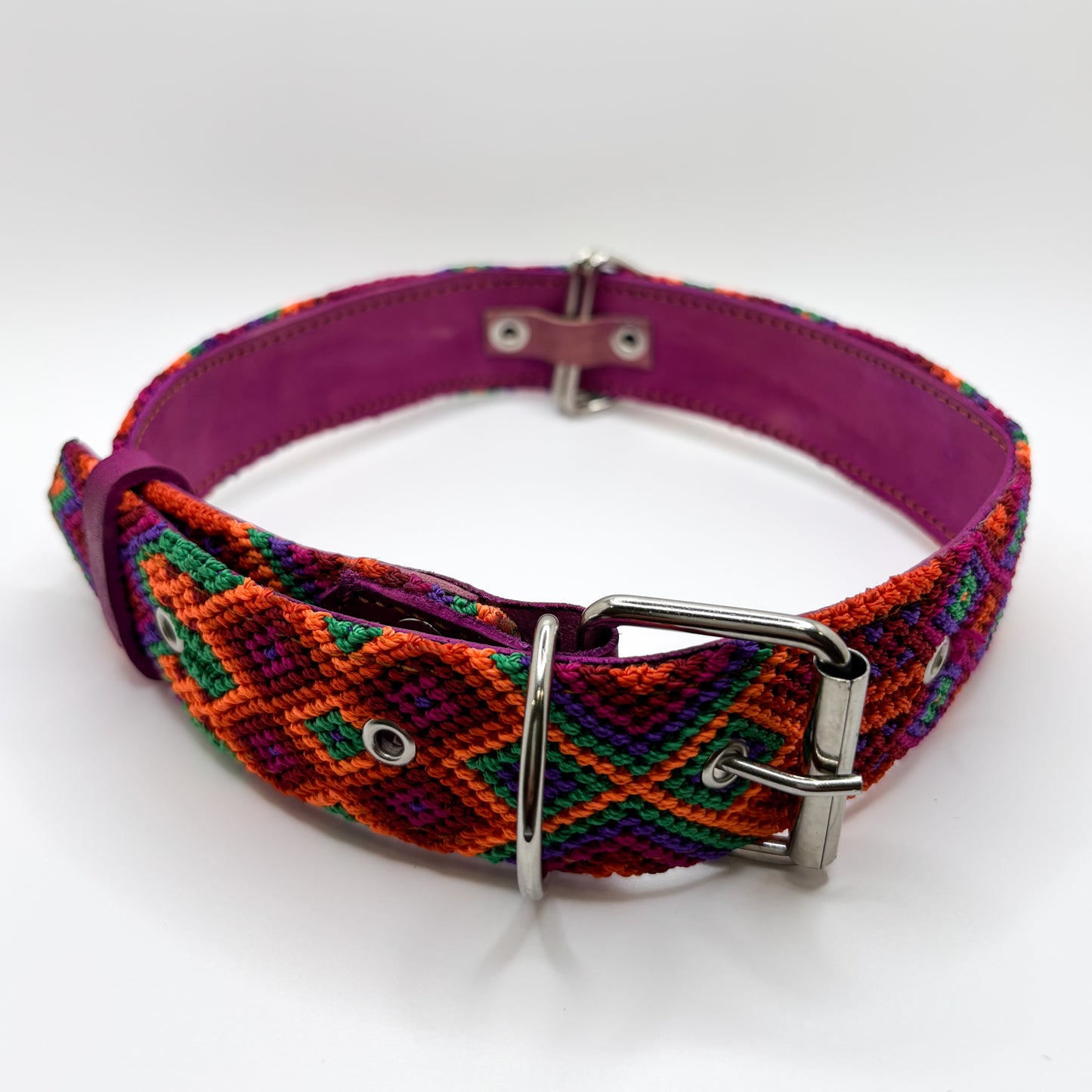Pasión – XXL 60cm-Hand Embroidered Leather Dog Collar