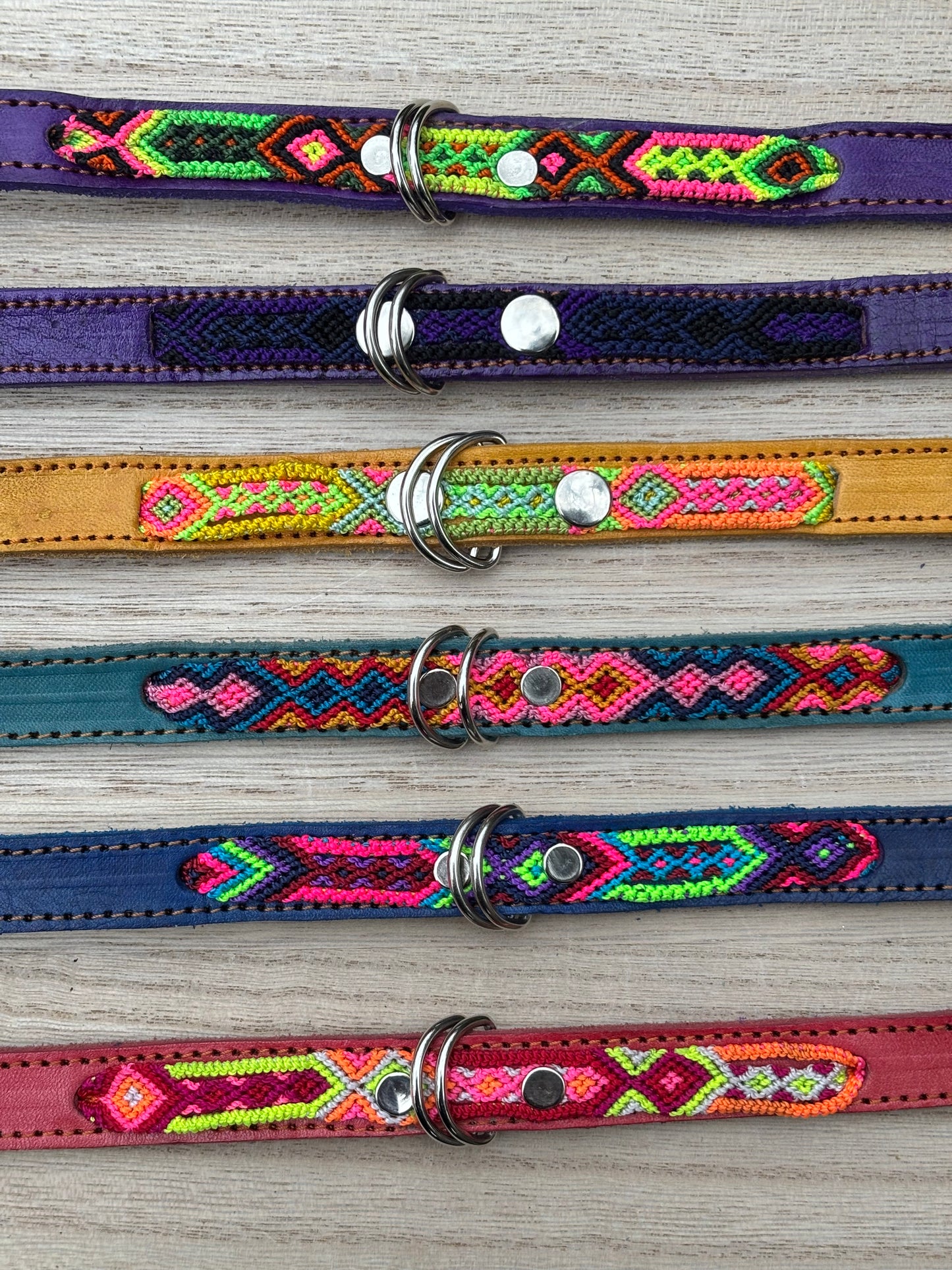 Small Plus (35cm) Partial Embroidered Leather Collars