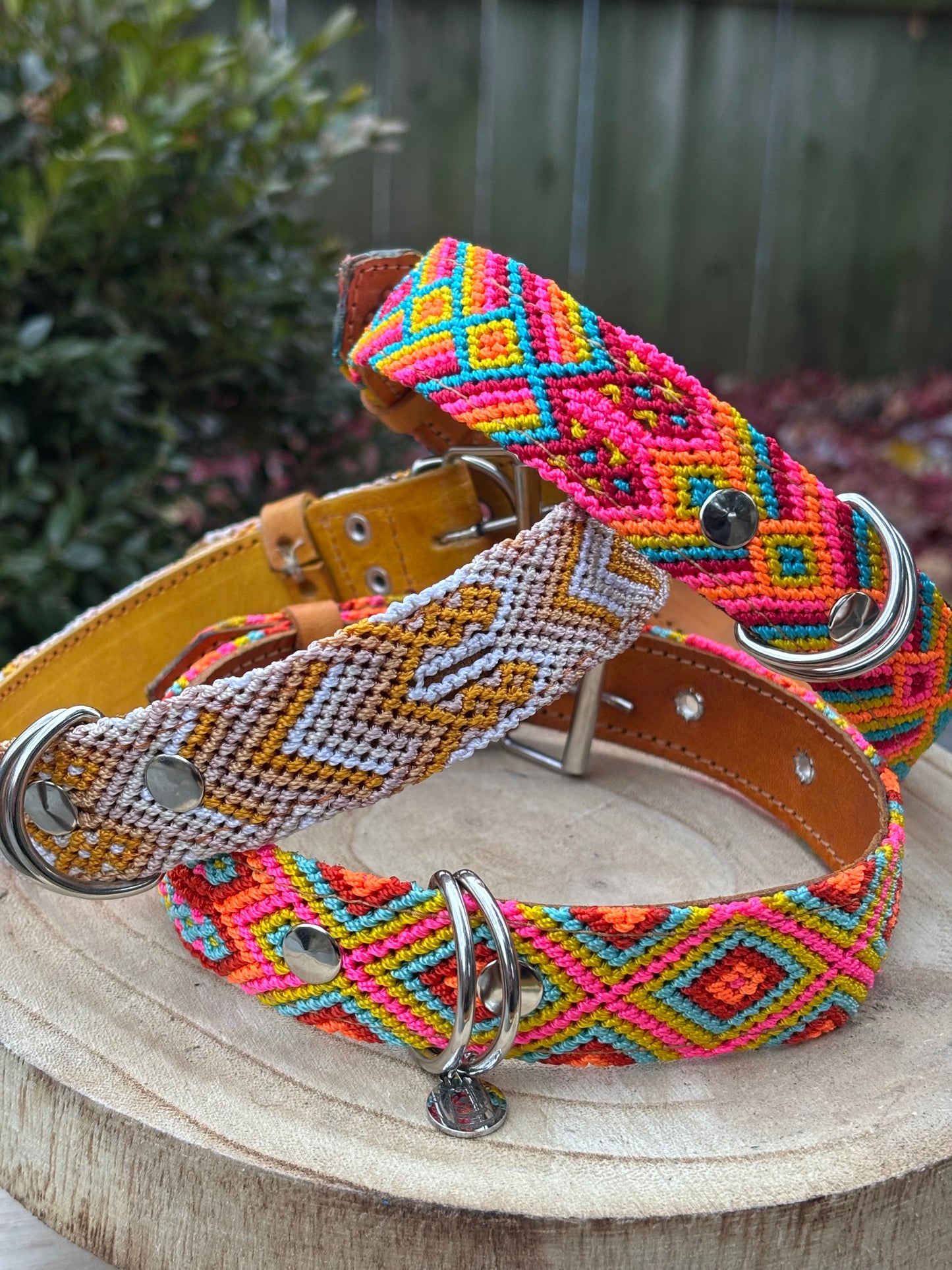 Large (50) Full Embroidered Leather Collars