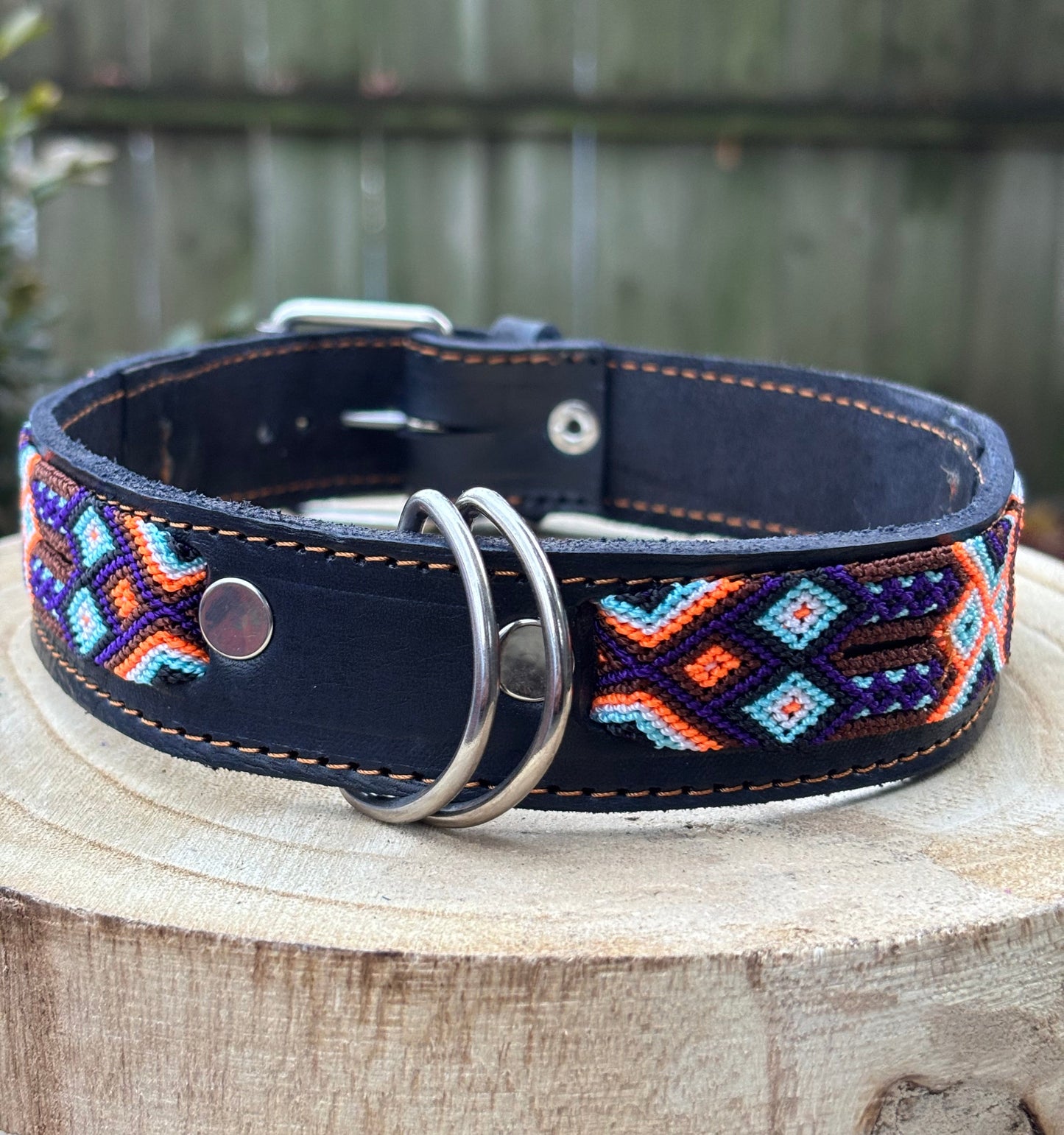 Large Plus (55) Partial Embroidered Leather Collars