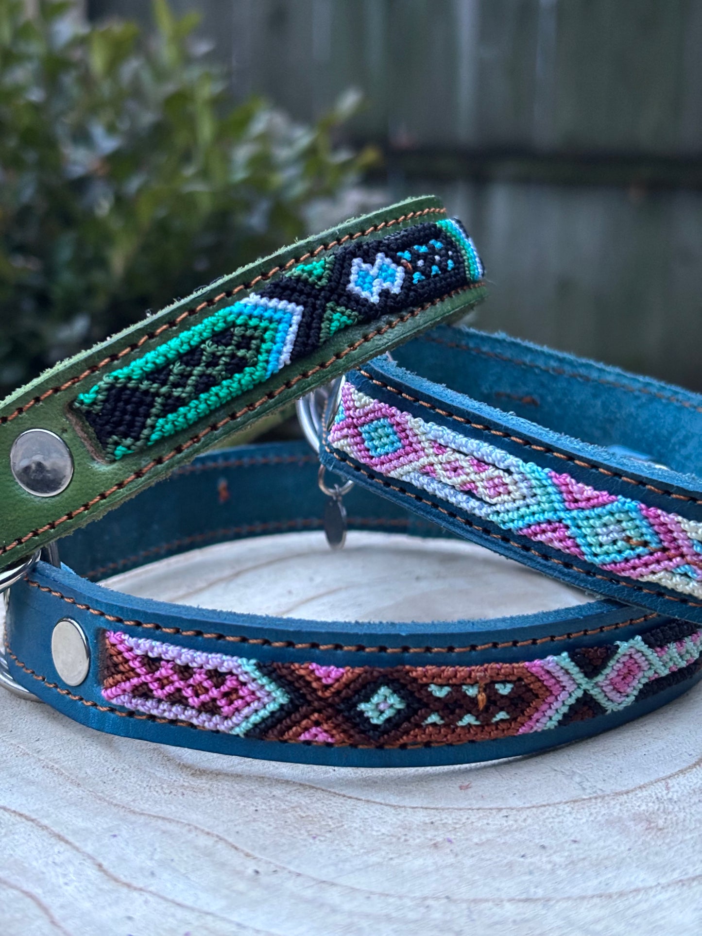 Medium (40cm) Partial Embroidered Leather Collars