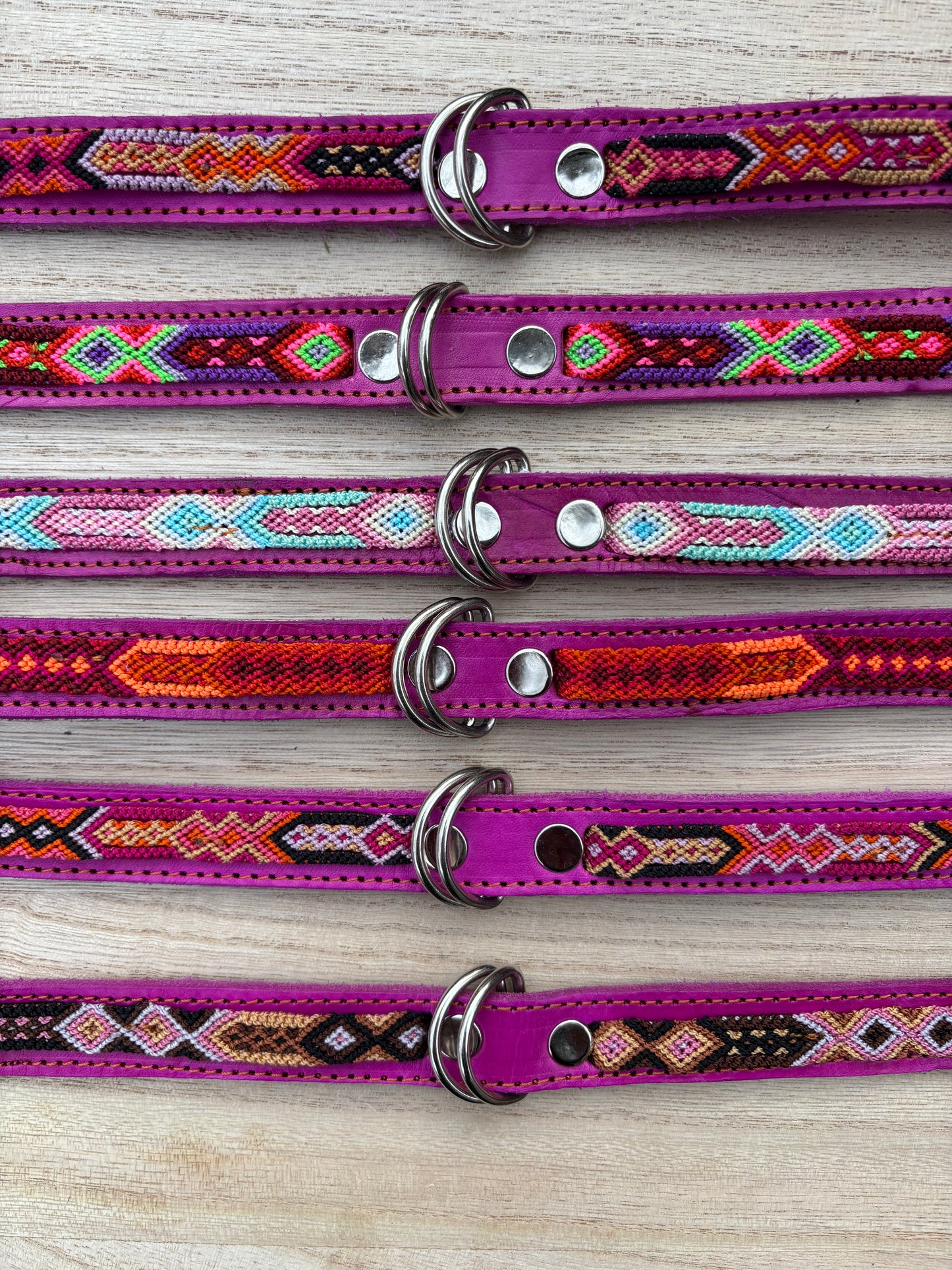 Medium Plus (45cm)Partial Embroidered Leather Collars
