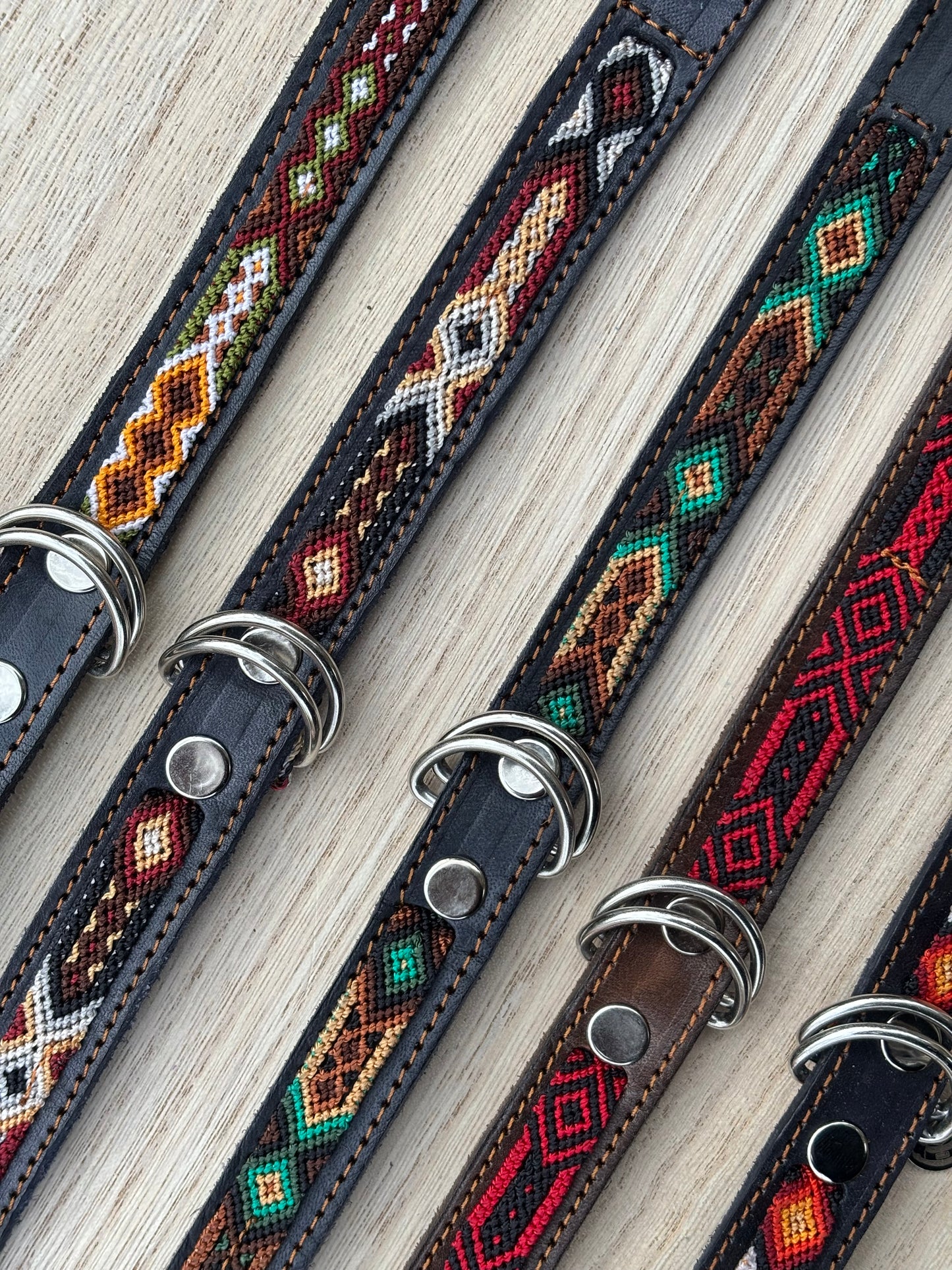 Medium Plus (45cm)Partial Embroidered Leather Collars