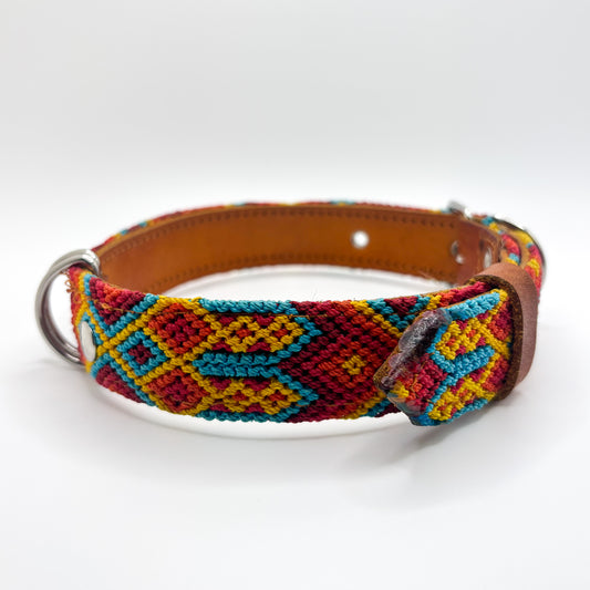 Sol y Mar – Large (50cm) Hand Embroidered Leather Dog Collar