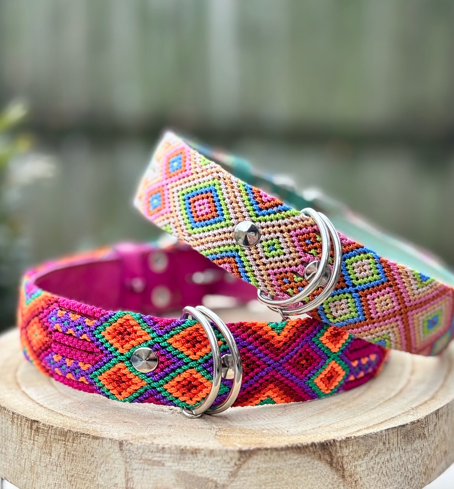 X-Large (60cm) Full Embroidered Leather Collars