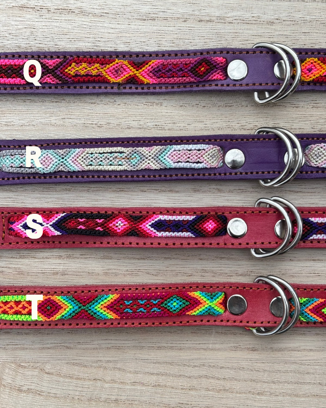 Medium Plus (45cm)Partial Embroidered Leather Collars