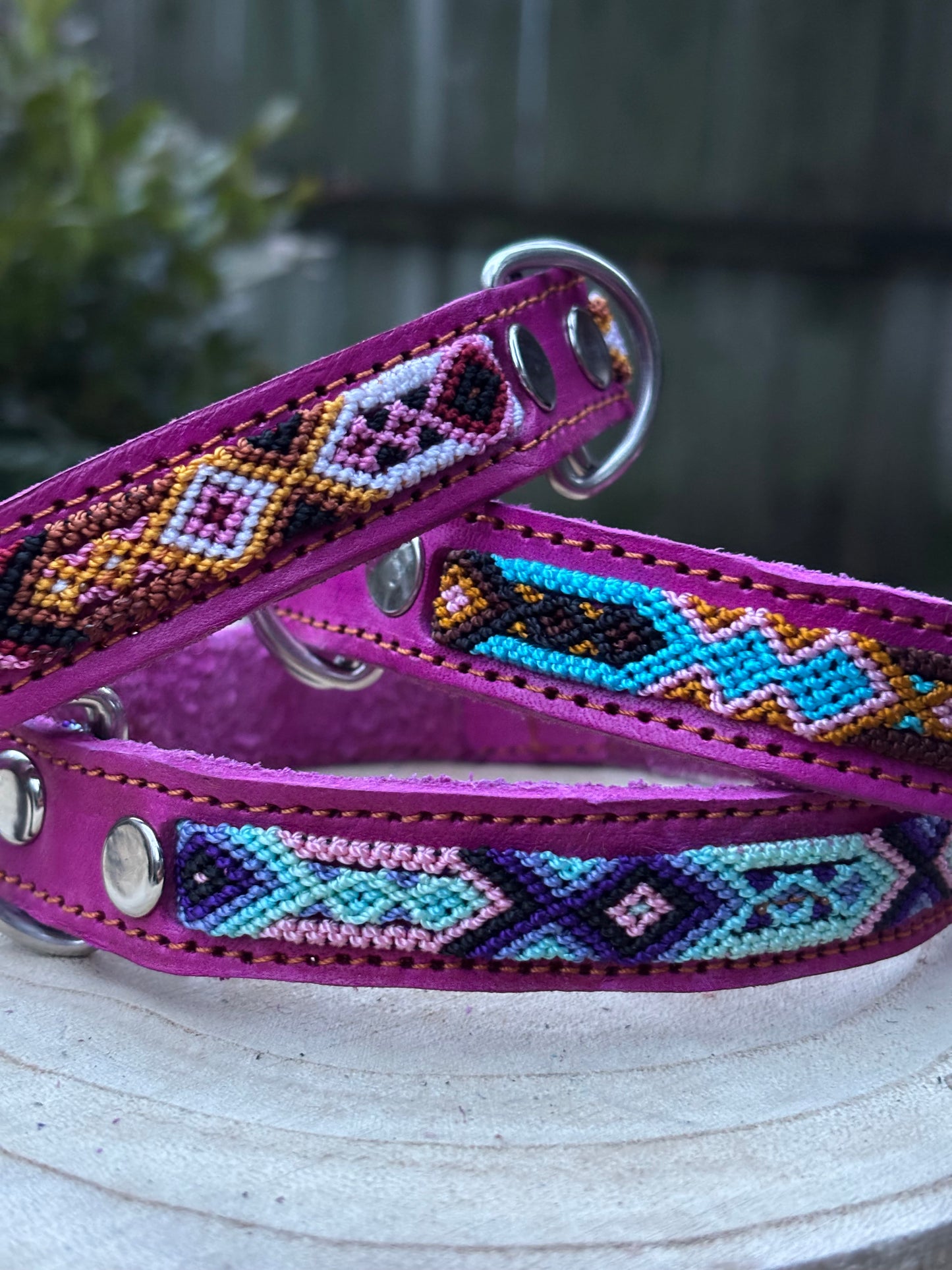 Medium (40cm) Partial Embroidered Leather Collars