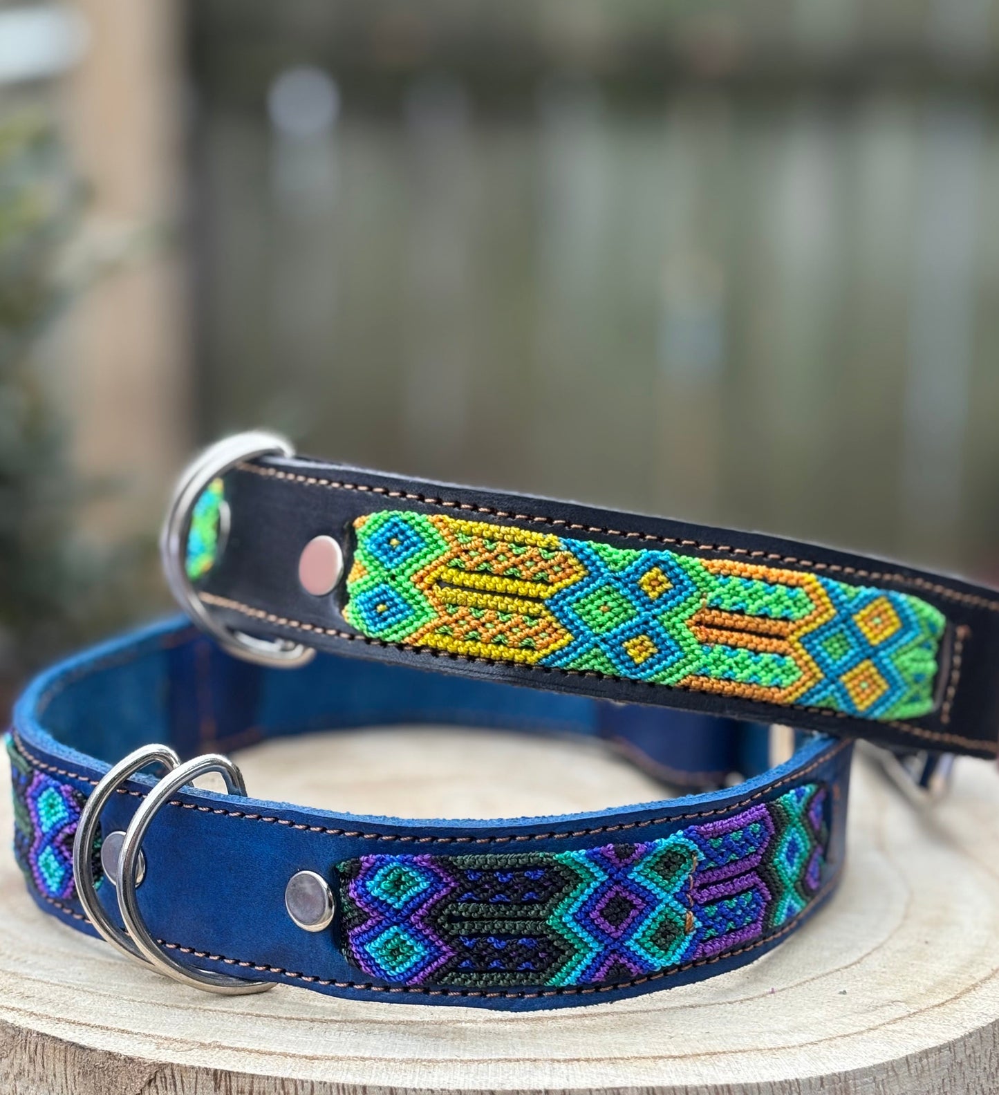 Large Plus (55) Partial Embroidered Leather Collars