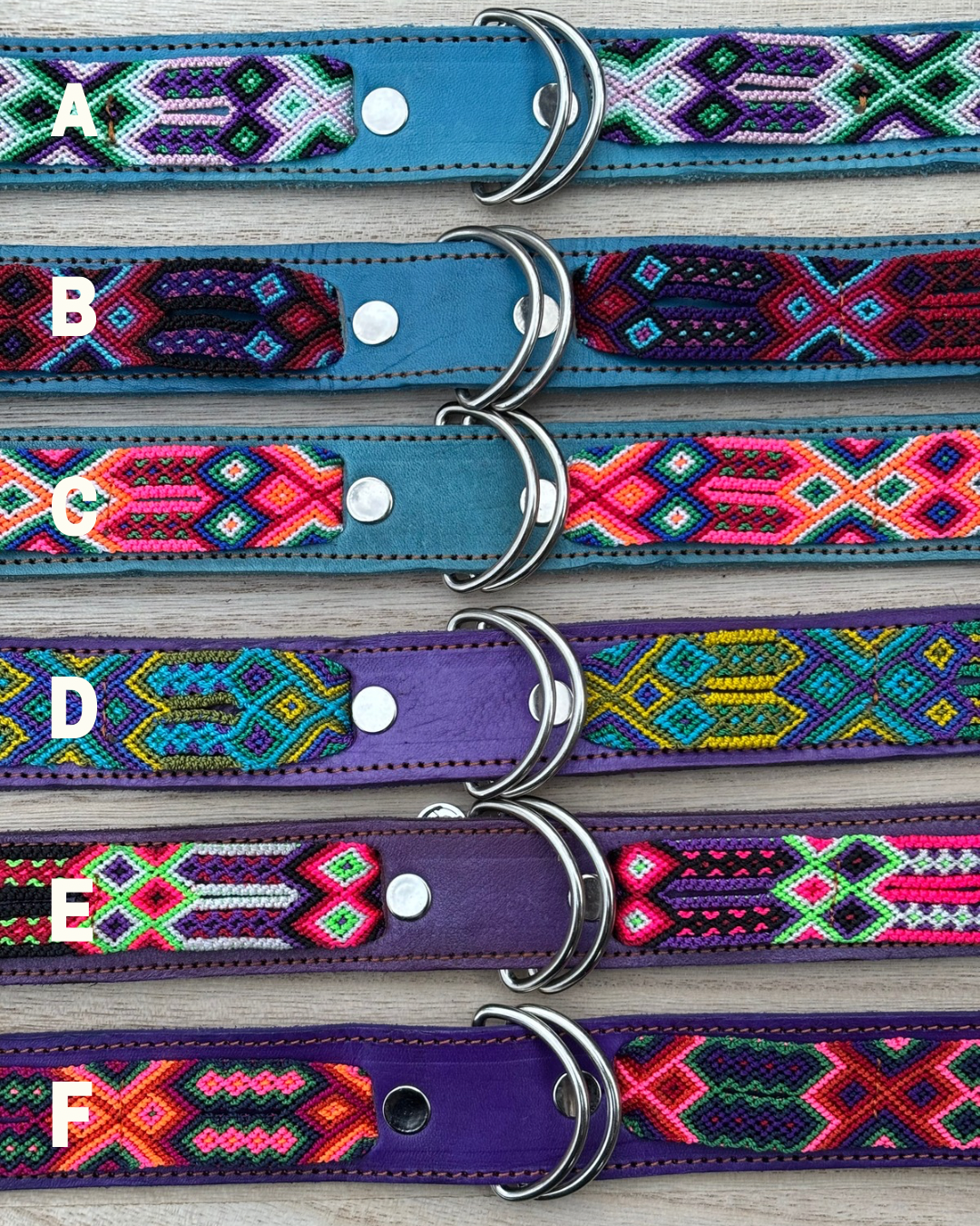 Large (50) Partial Embroidered Leather Collars